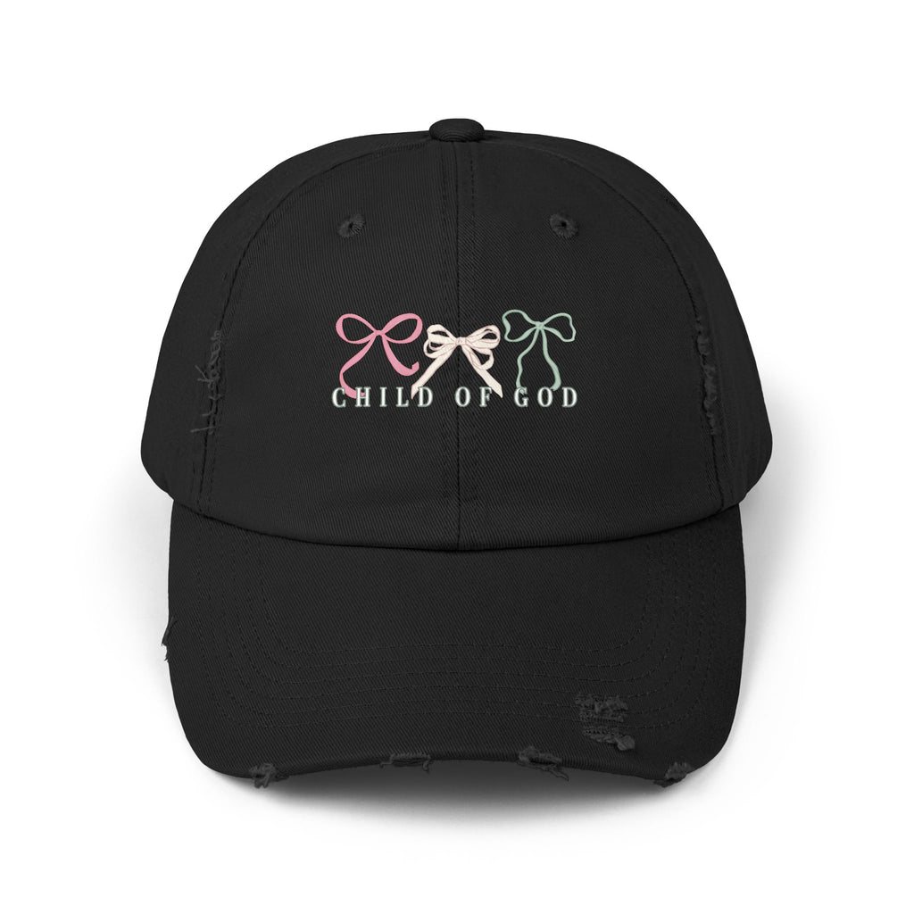 Distressed Cap — Child of God Bows Embroidered Hat