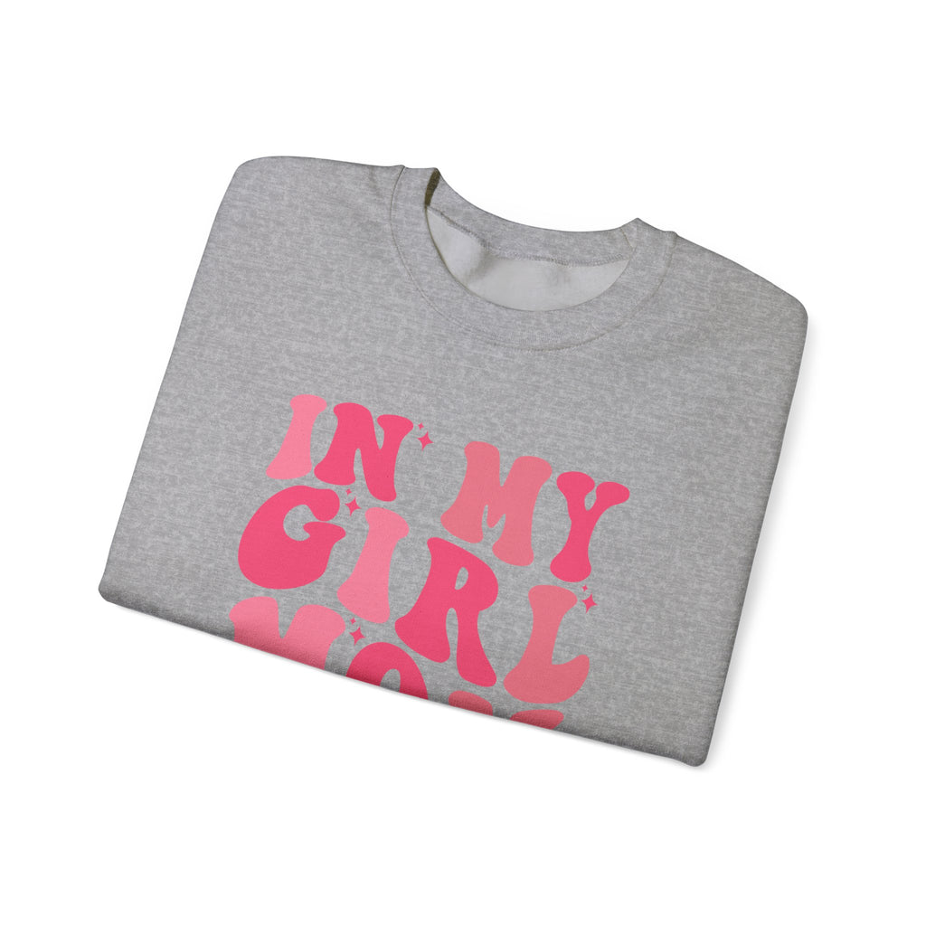 Crewneck Sweatshirt — "In My Girl Mom Era" Retro Pink Graphic