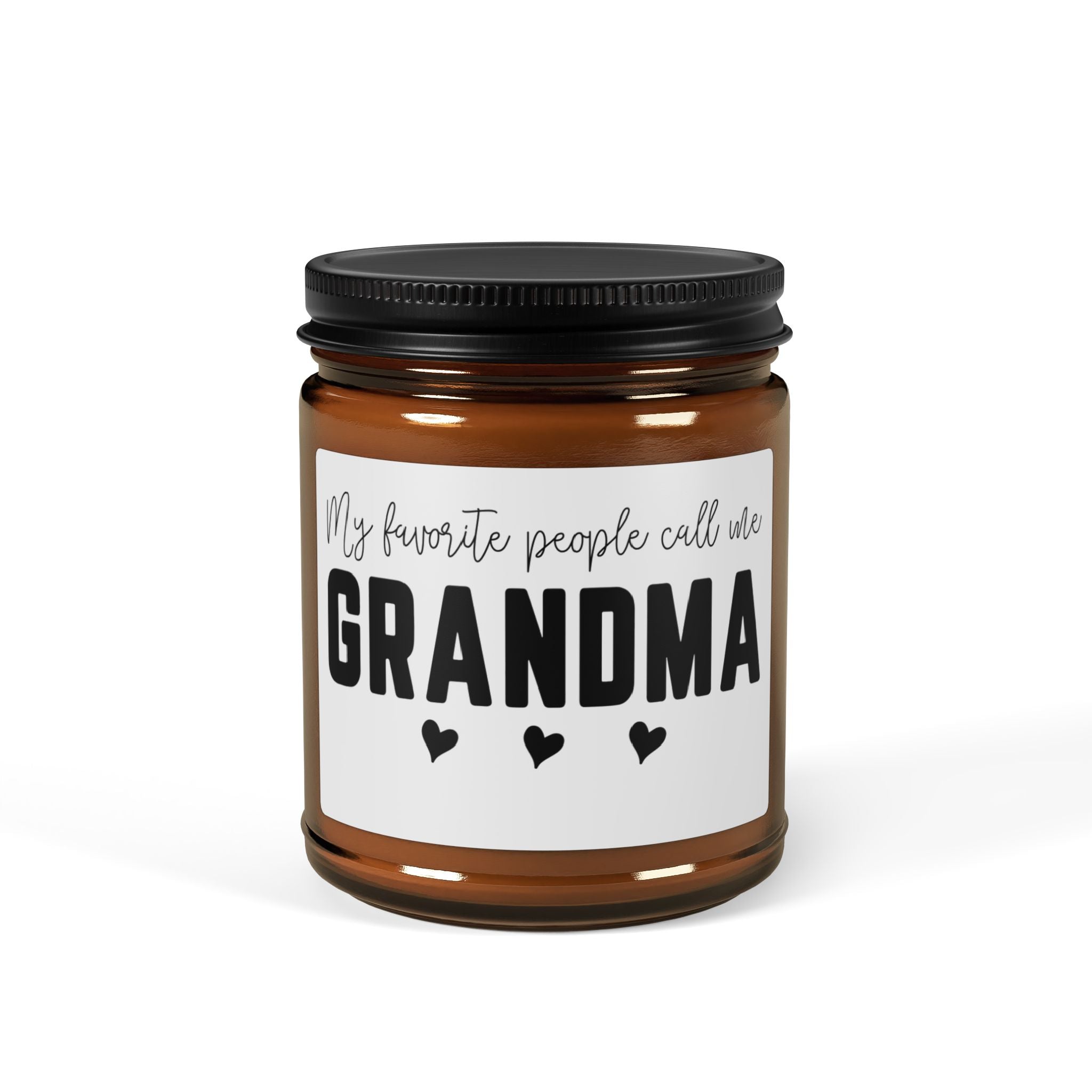 "My Favorite People Call Me Grandma" Amber Jar Candle (Gift for Grandmother)
