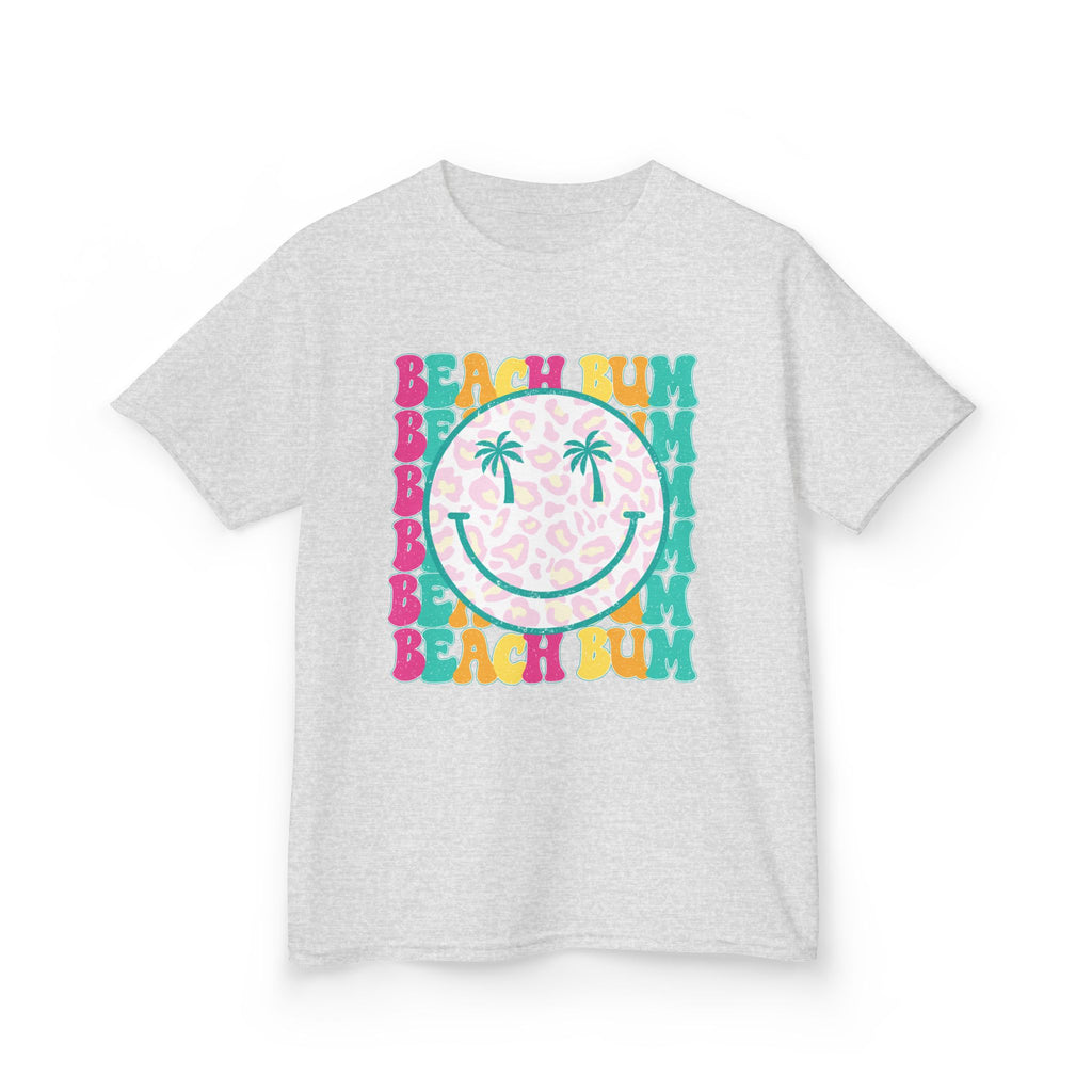 Kids Tee - "Beach Bum" Smiley Palm Graphic Tropical Summer Shirt