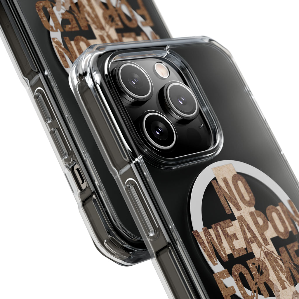 Magnetic Clear Phone Case "No Weapon Formed Shall Prosper"