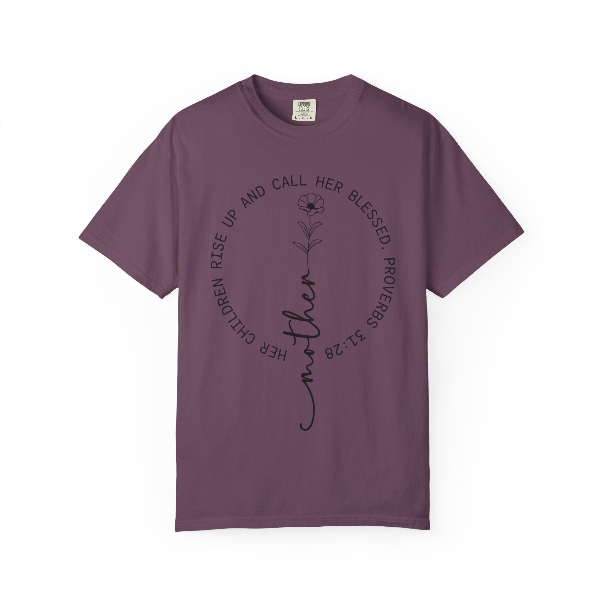 T‑Shirt — “Mother” Floral Scripture Tee (Proverbs 31:28)