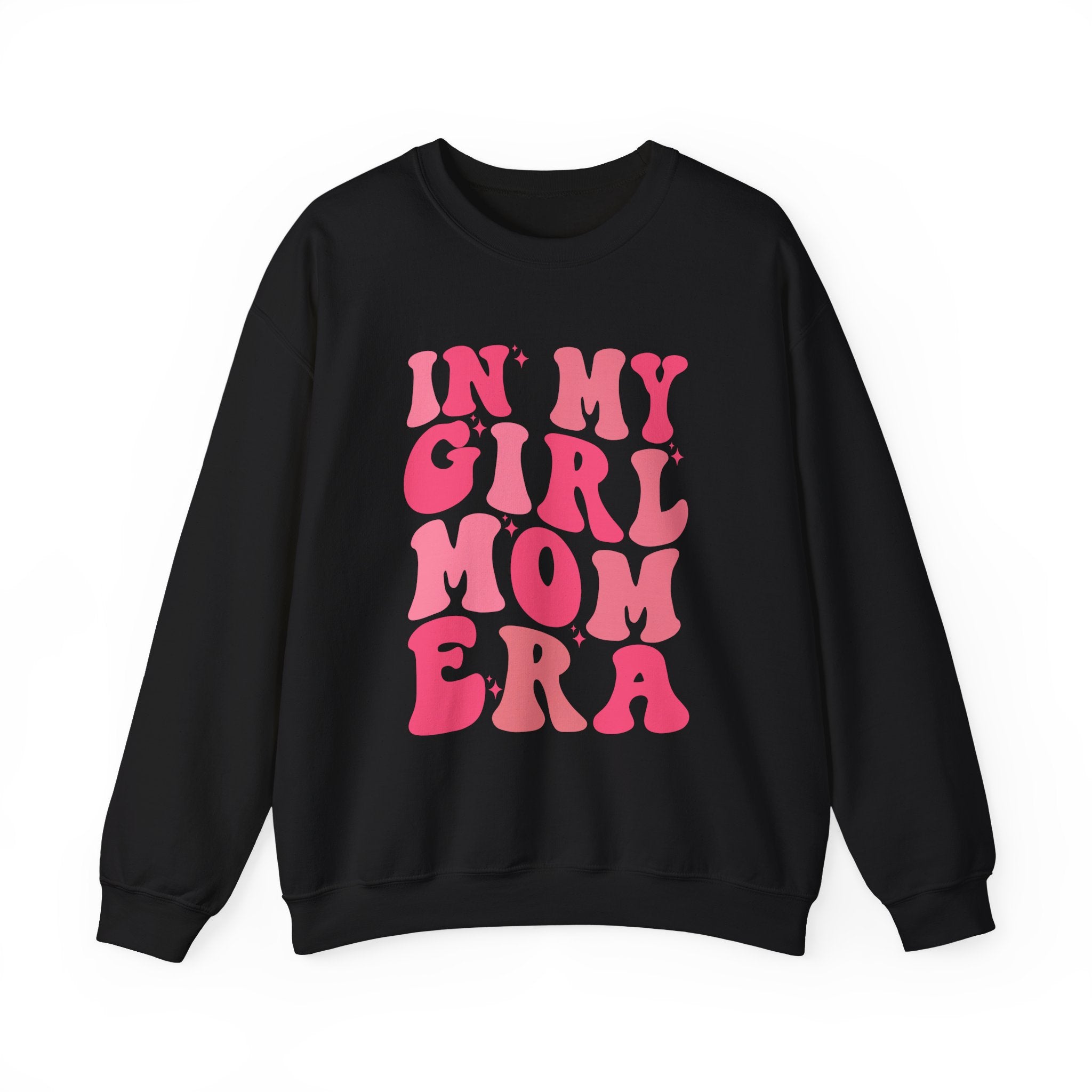 Crewneck Sweatshirt — "In My Girl Mom Era" Retro Pink Graphic