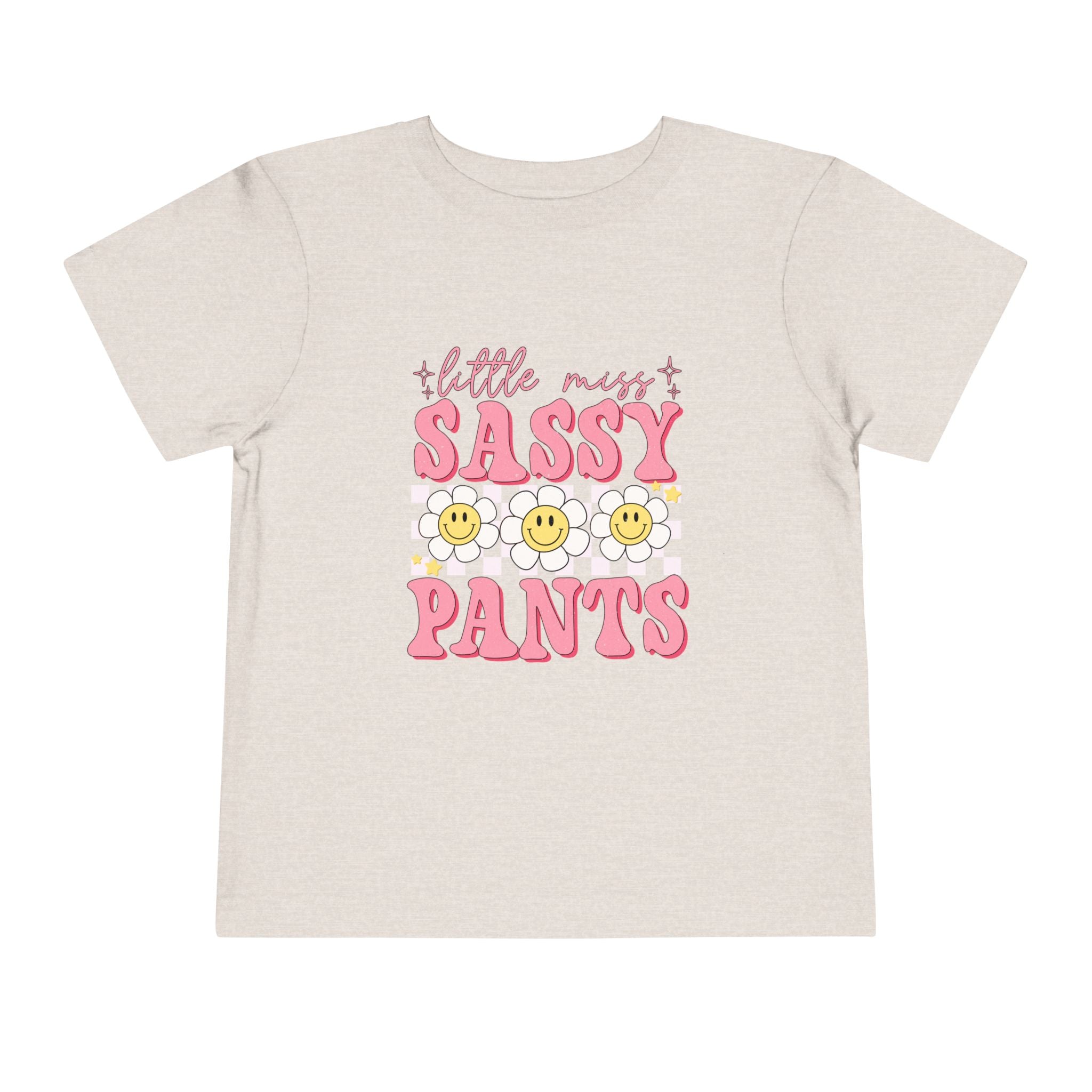 Toddler Tee — "Little Miss Sassy Pants" Pink Daisy Graphic