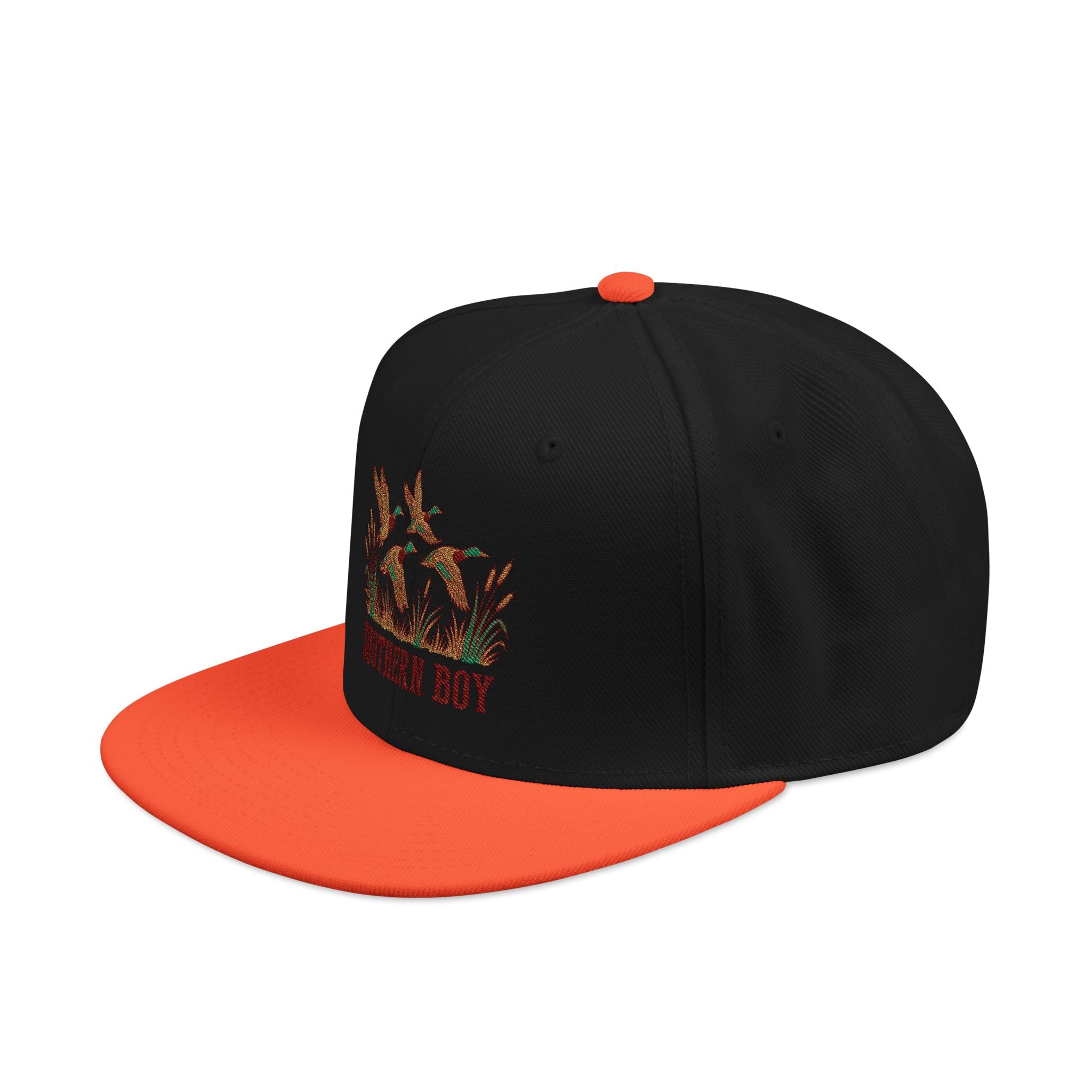 Embroidered Fiery Crown Snapback Hat