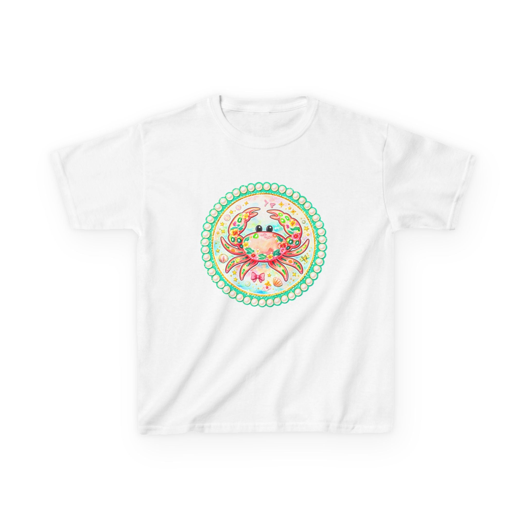 Kids Tee — Cute Watercolor Crab Circle Design