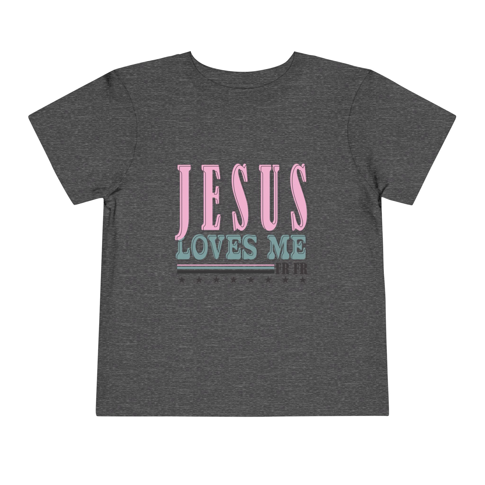 Toddler Tee — "Jesus Loves Me" Pastel Faith Graphic
