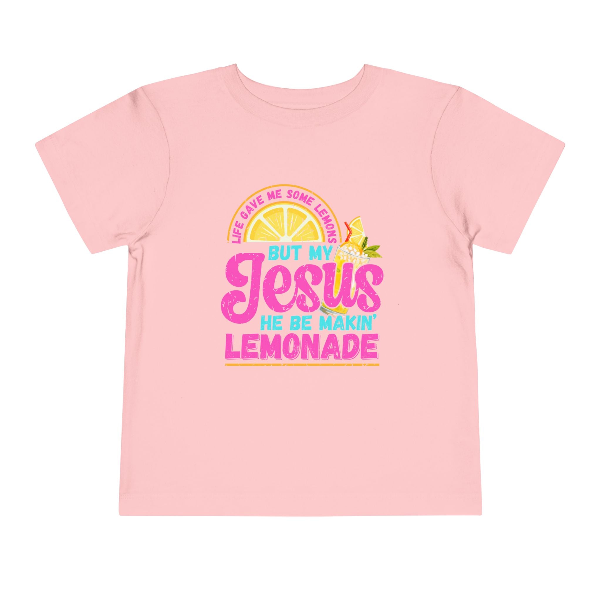 Toddler Tee - "But My Jesus He Be Makin' Lemonade" Bright Christian Kids Shirt
