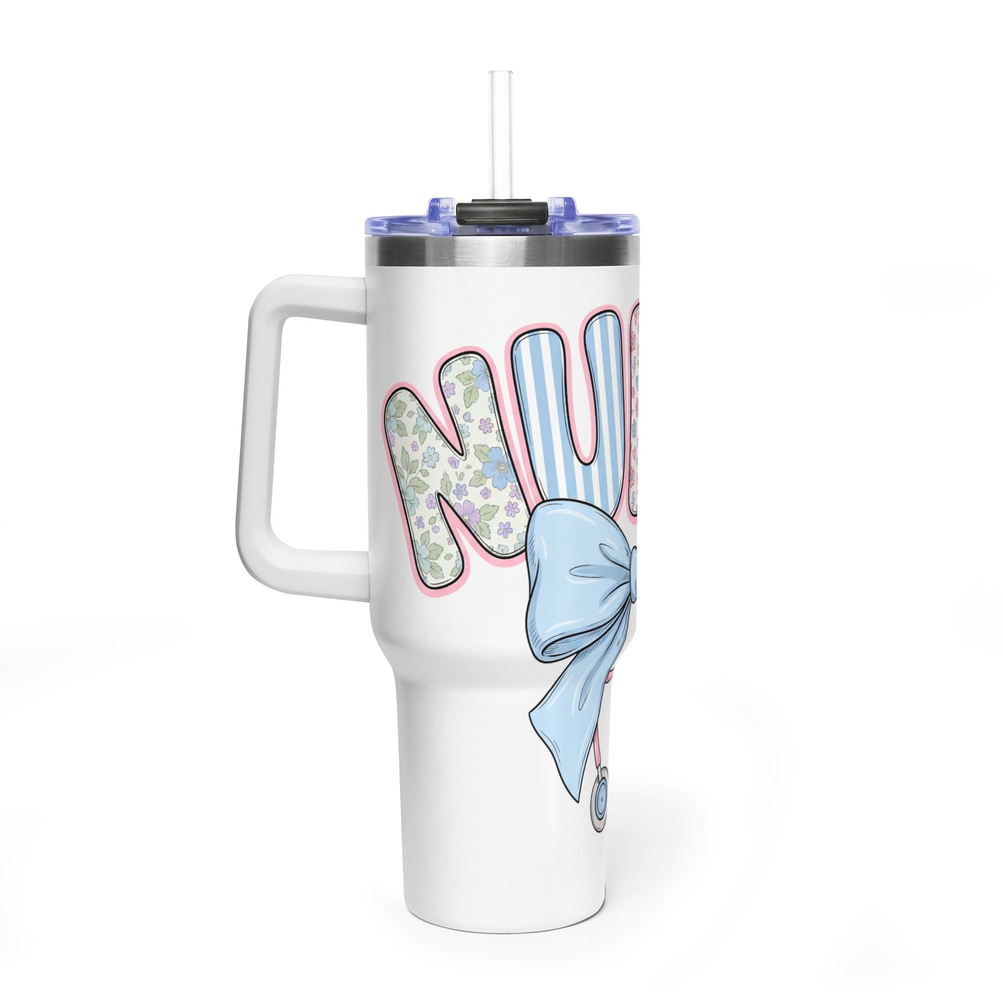 Nurse Bow 40oz Vacuum Tumbler  Insulated Nurse Travel Mug