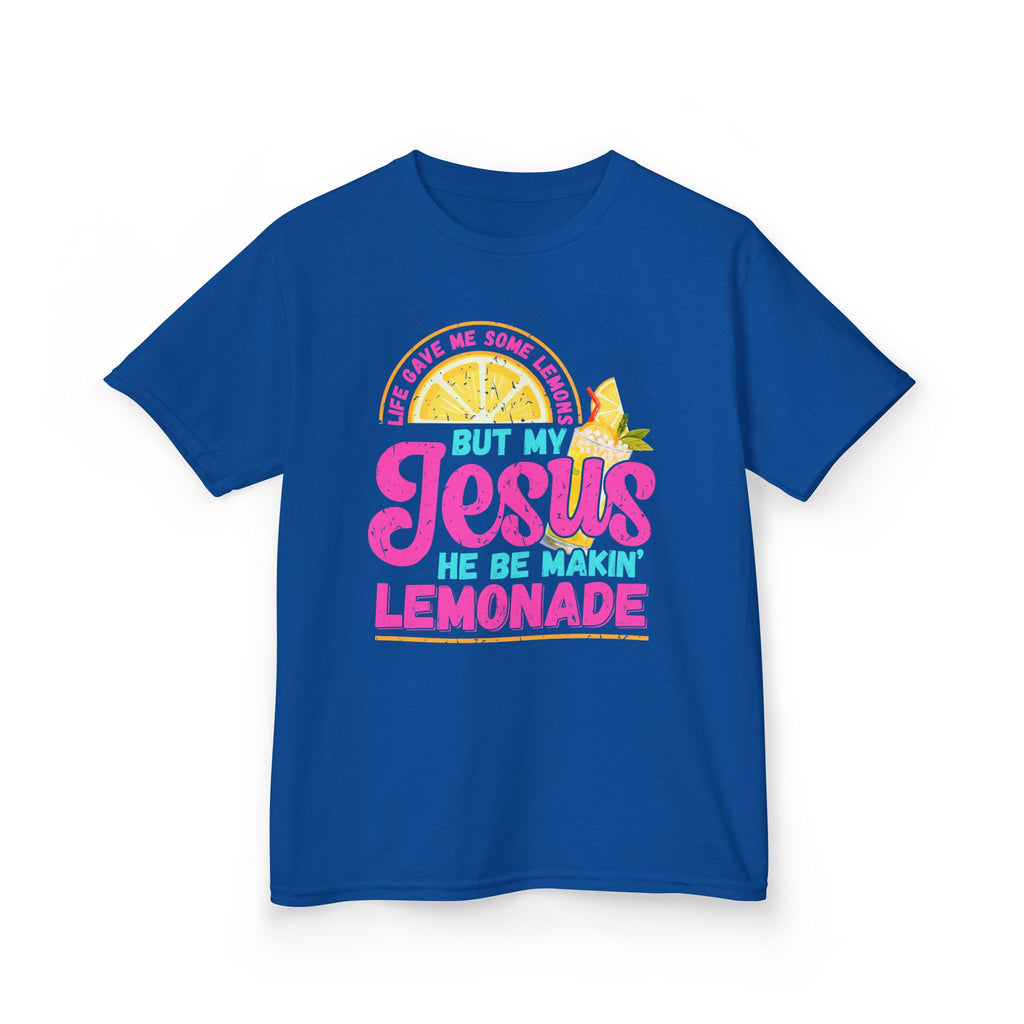 Kids T-Shirt — “But My Jesus He Be Makin’ Lemonade” Christian Lemonade Tee