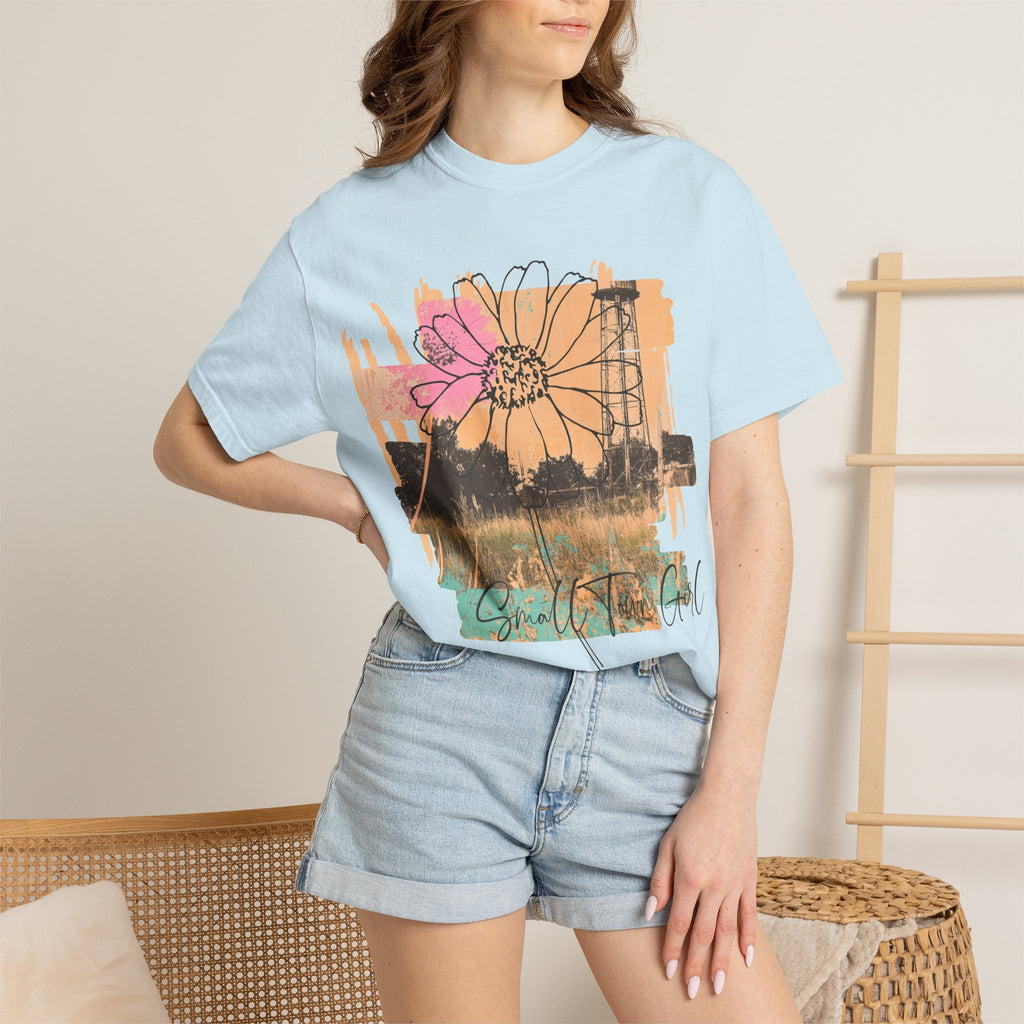 Daisy Field Graphic T-Shirt — 'Sprinkled With Calm' Floral Sunset Tee
