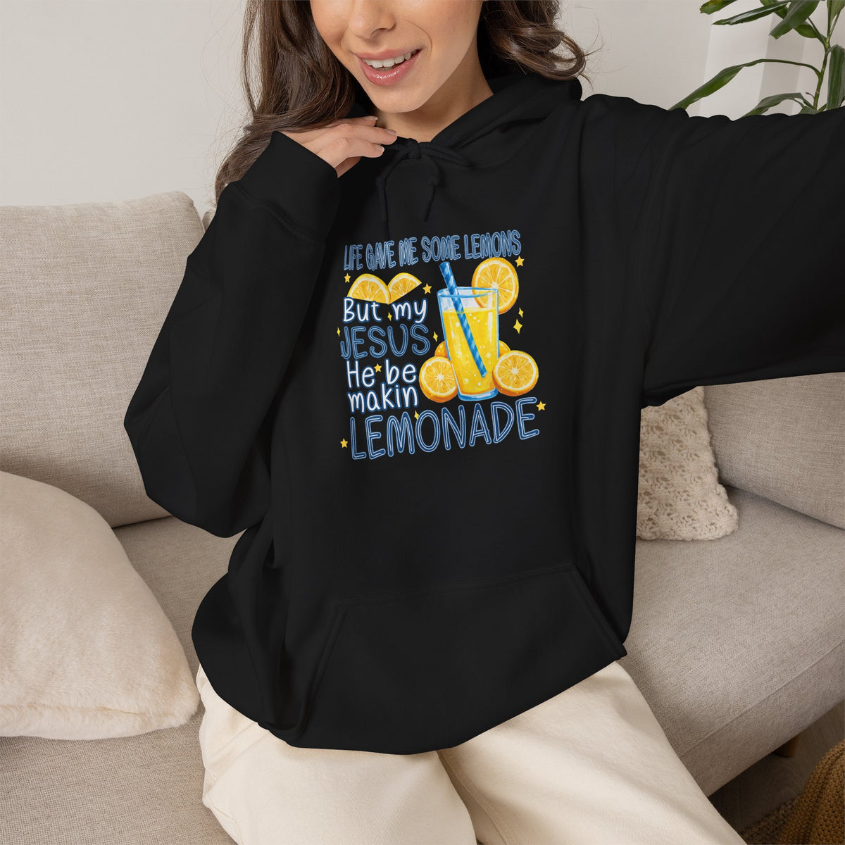Christian Lemonade Hoodie – "Life Gave Me Lemons, Jesus Made Lemonade" Cozy Faith Sweatshirt