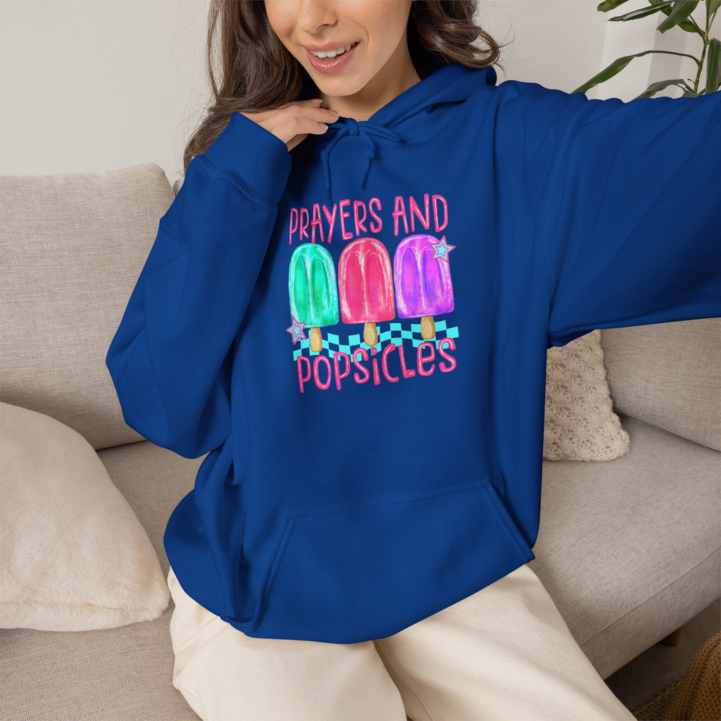 Prayer & Popsicles Hoodie — Cute Pastel Faith Graphic Sweatshirt