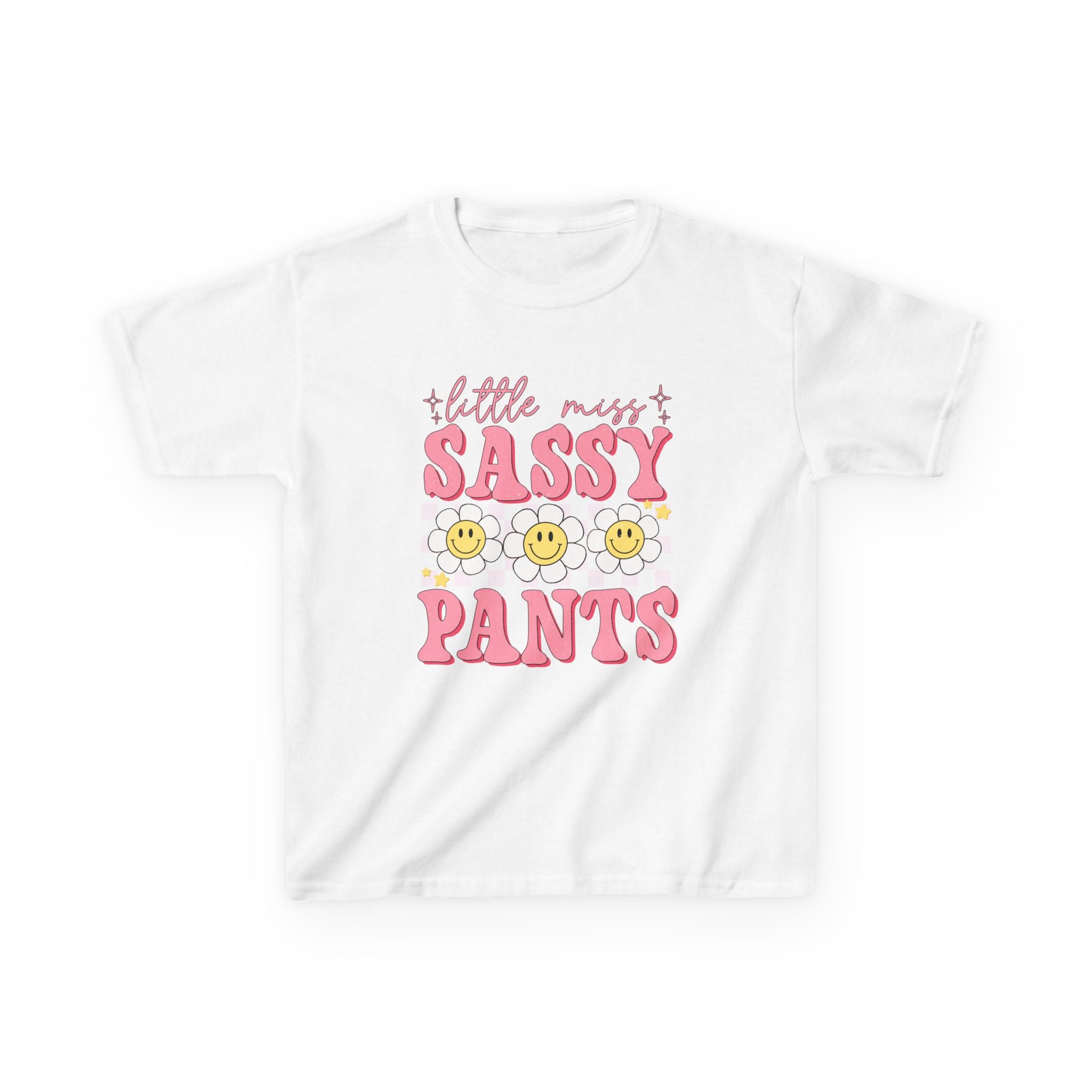 Kids T-Shirt — "Little Miss Sassy Pants" Cute Daisy Graphic Tee