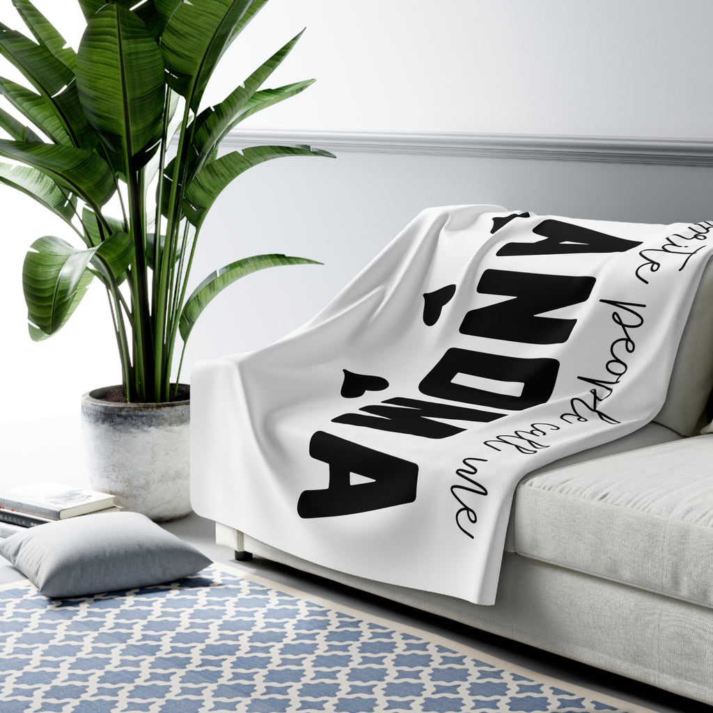 Sherpa Blanket — "My Favorite People Call Me Grandma" Cozy Throw