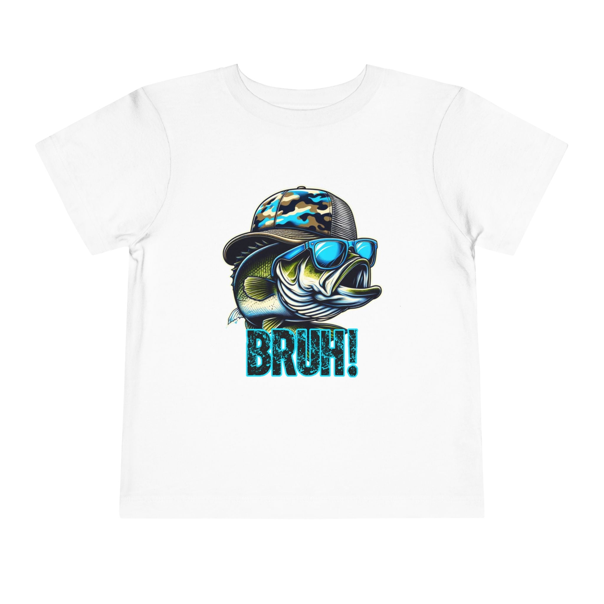 Toddler Tee — Cool Fishing Bass 'BRUH!' Graphic Tee for Kids