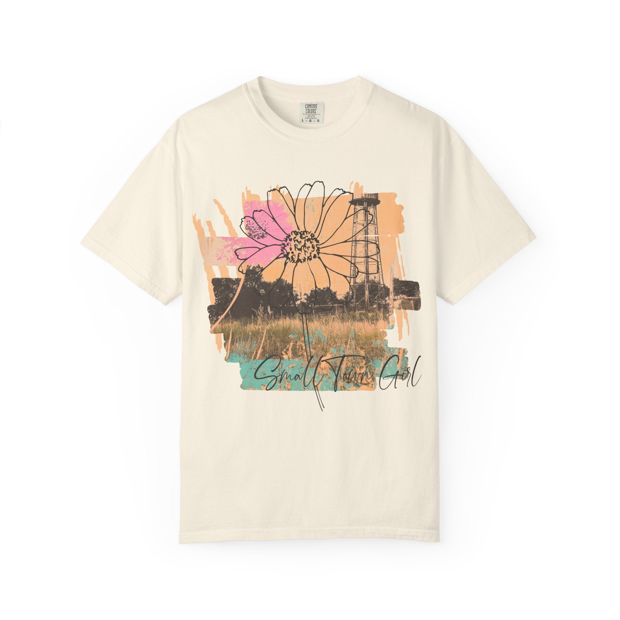 Daisy Field Graphic T-Shirt — 'Sprinkled With Calm' Floral Sunset Tee