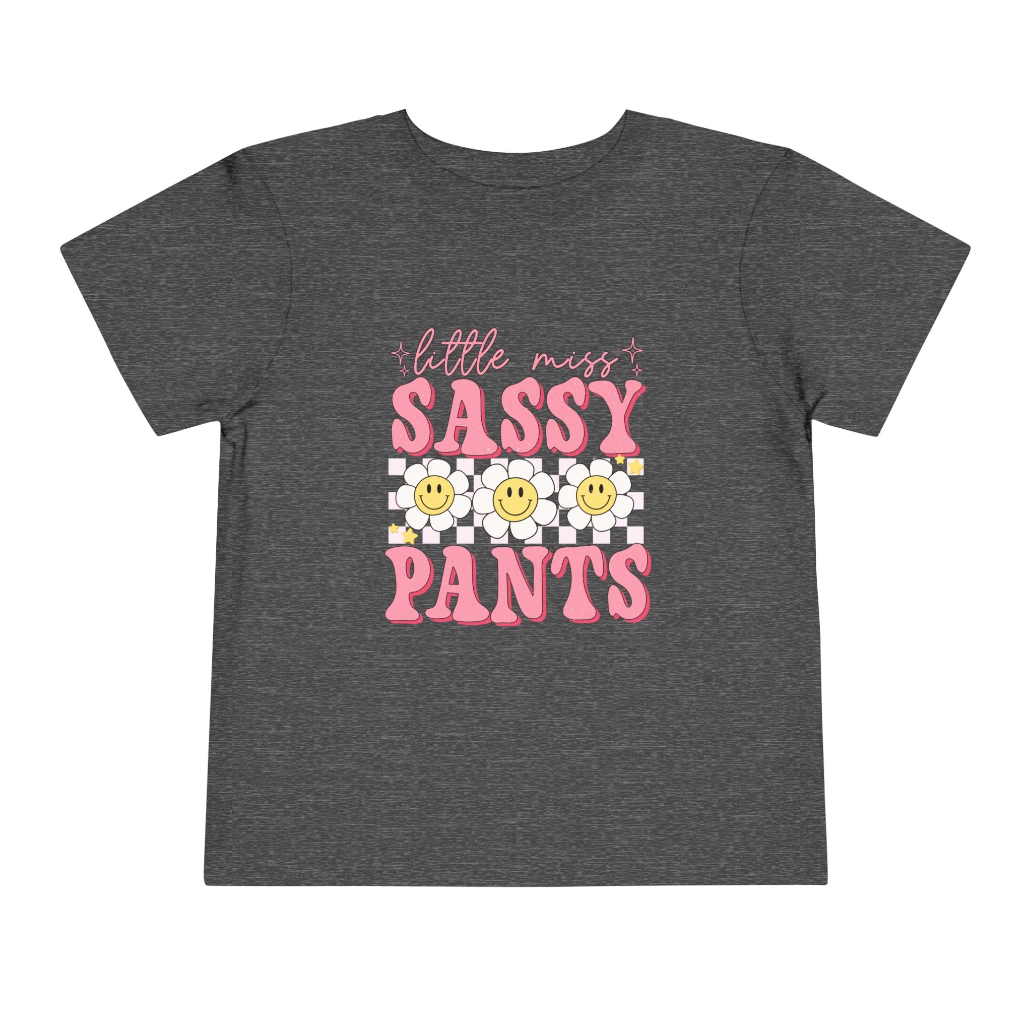 Toddler Tee — "Little Miss Sassy Pants" Pink Daisy Graphic