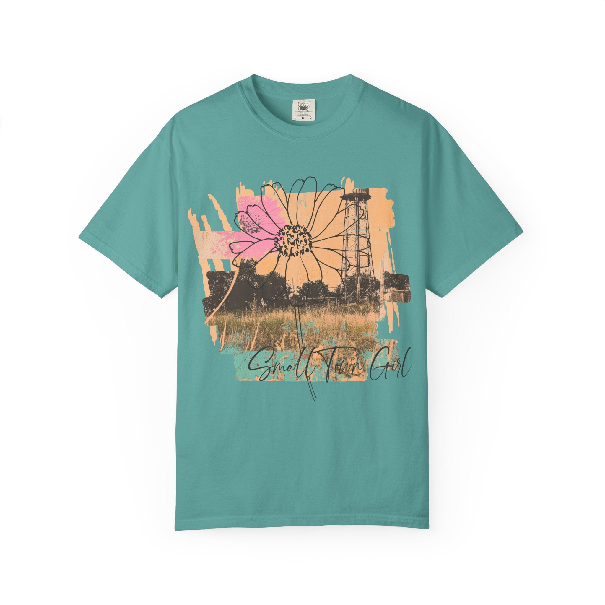Daisy Field Graphic T-Shirt — 'Sprinkled With Calm' Floral Sunset Tee