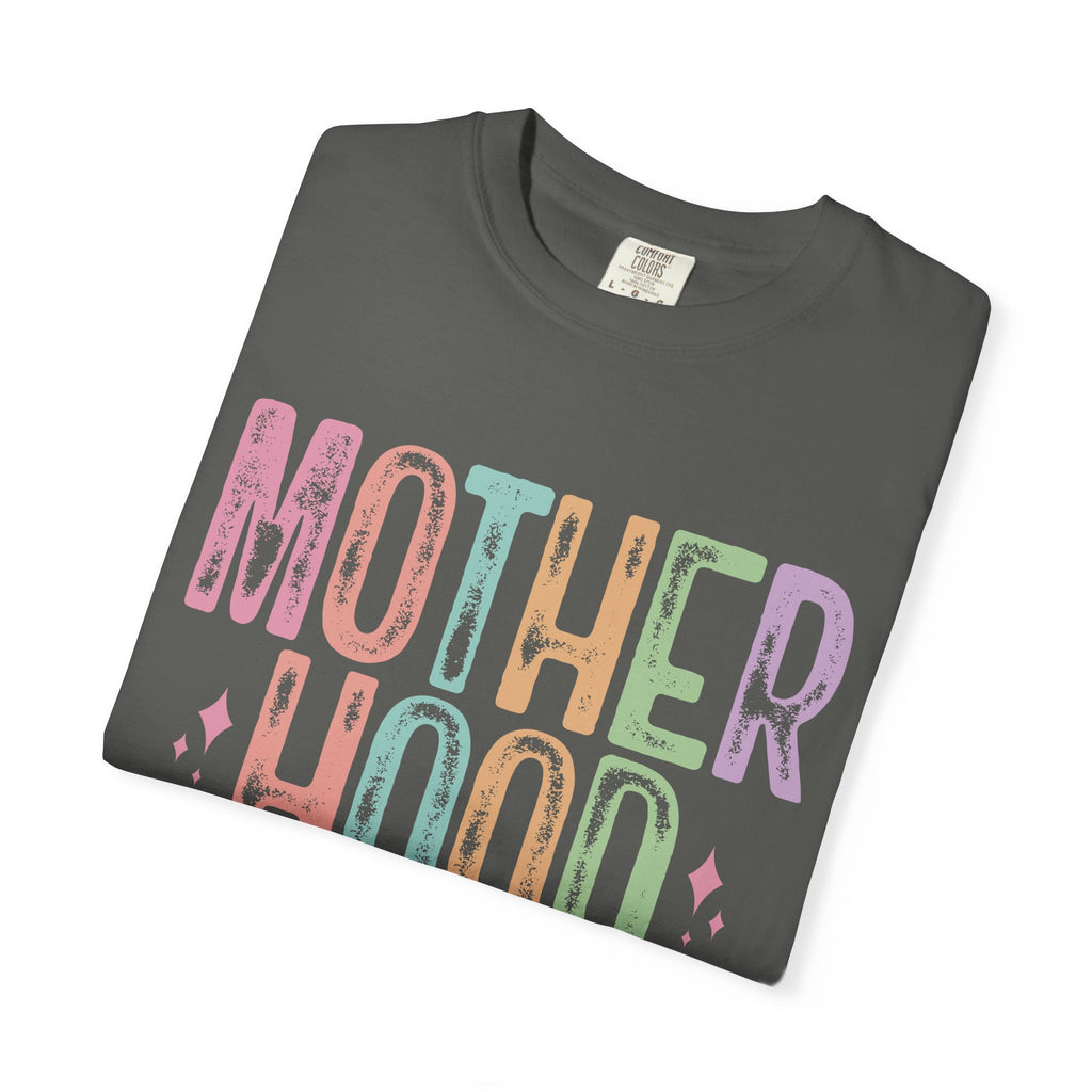 Motherhood Graphic Tee — “Mother Hood: Some days I rock it…”