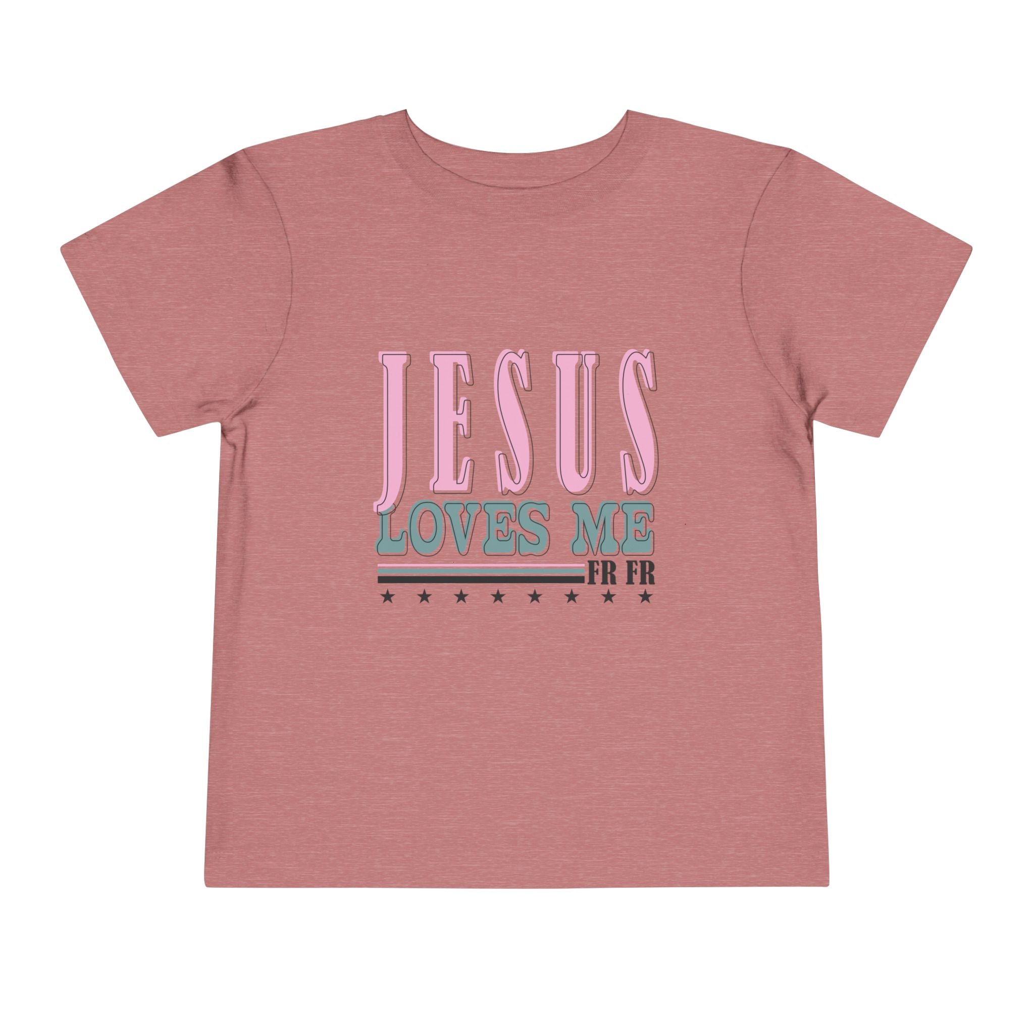 Toddler Tee — "Jesus Loves Me" Pastel Faith Graphic