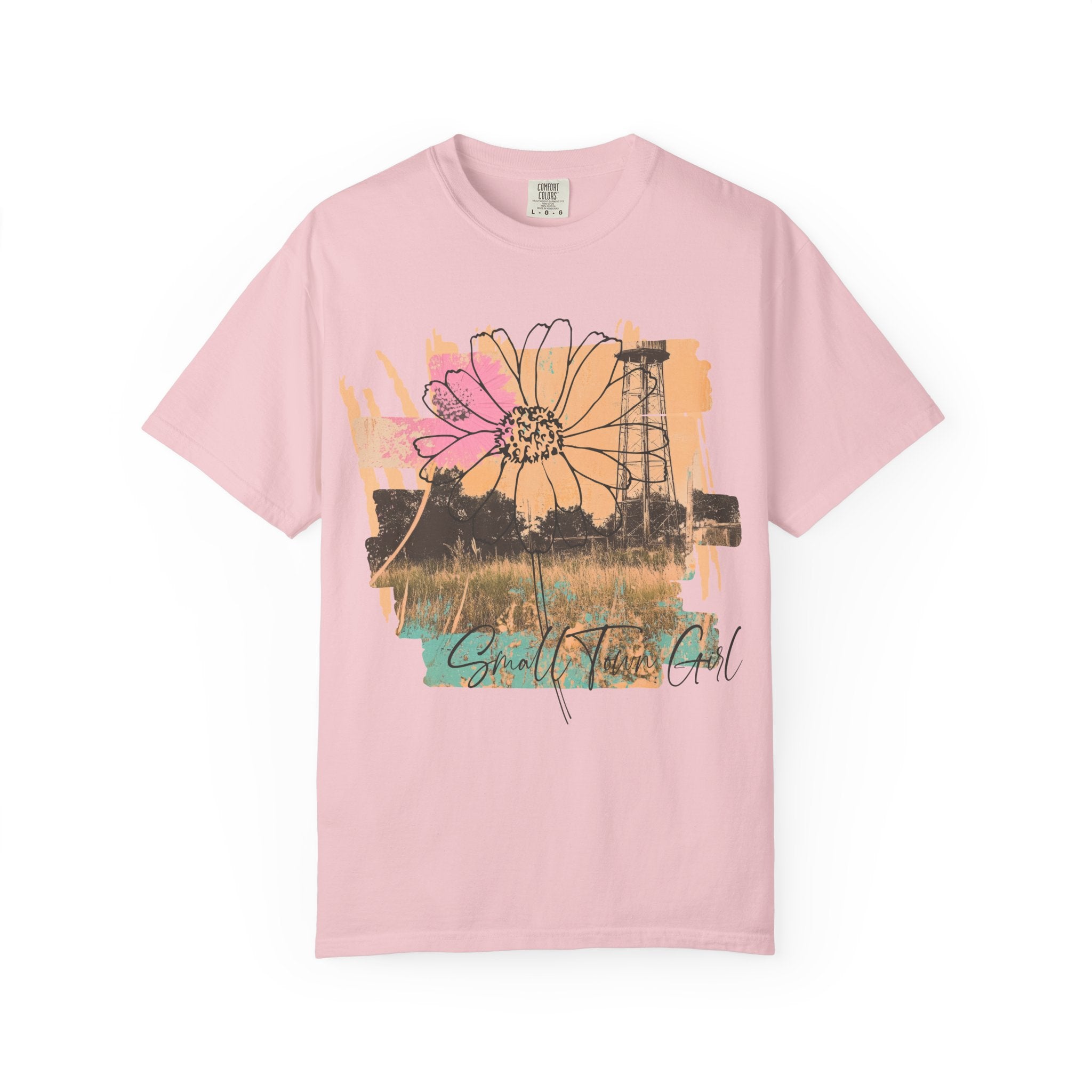 Daisy Field Graphic T-Shirt — 'Sprinkled With Calm' Floral Sunset Tee