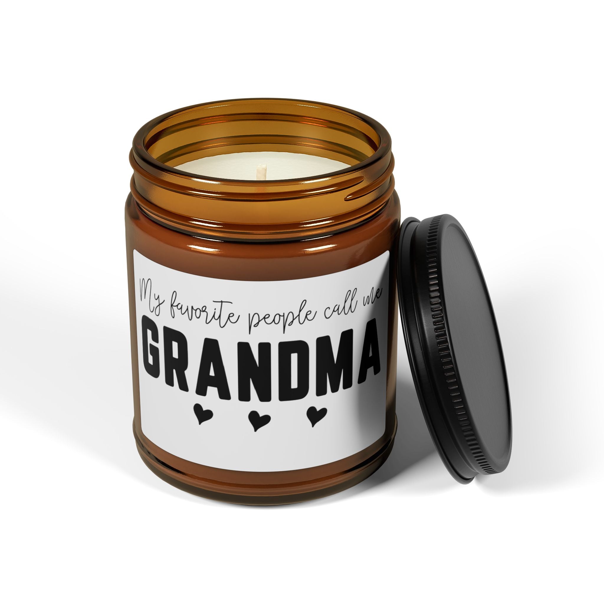 "My Favorite People Call Me Grandma" Amber Jar Candle (Gift for Grandmother)