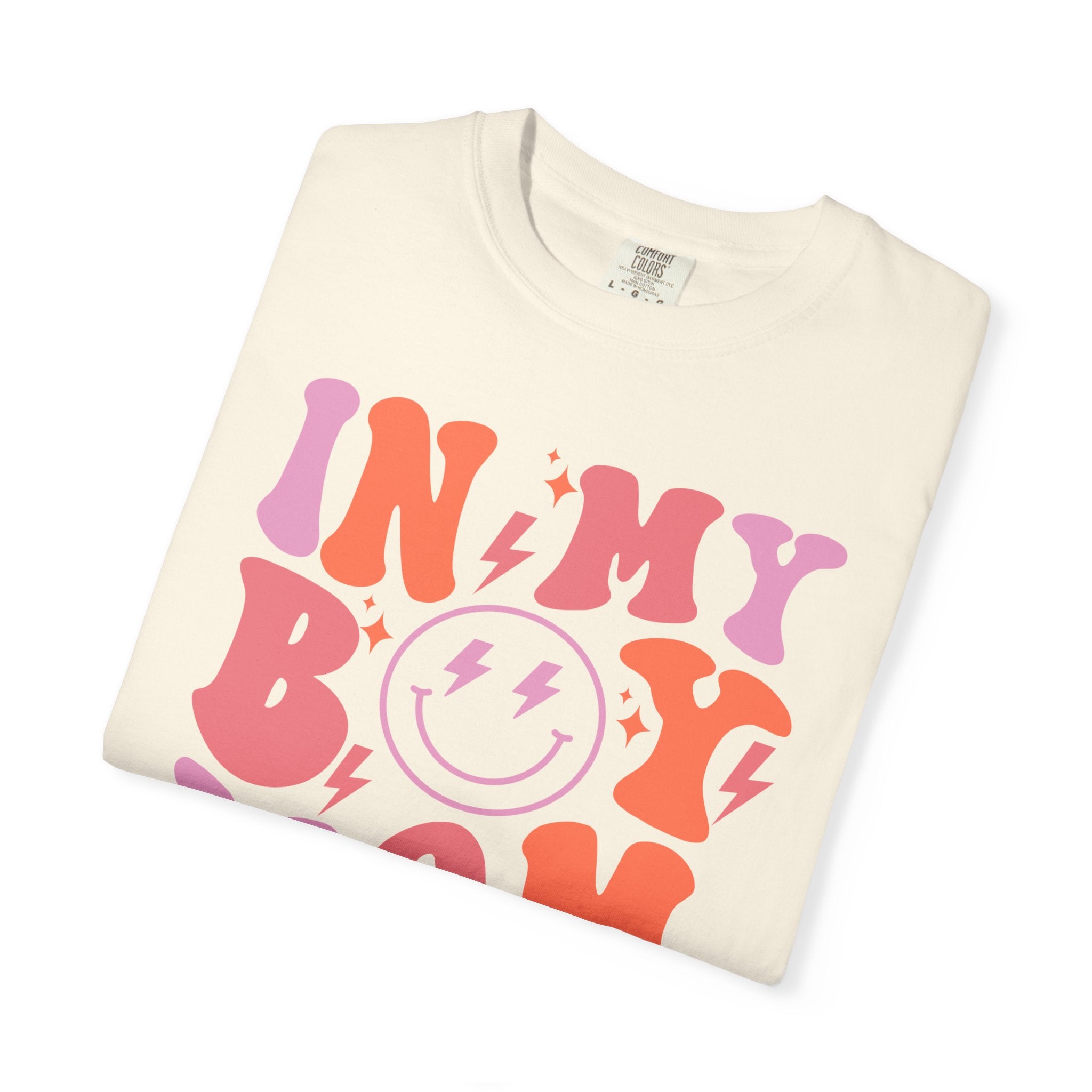 Mom Era Retro Graphic T-Shirt — "In My Boy Mom Era" Smiley Tee