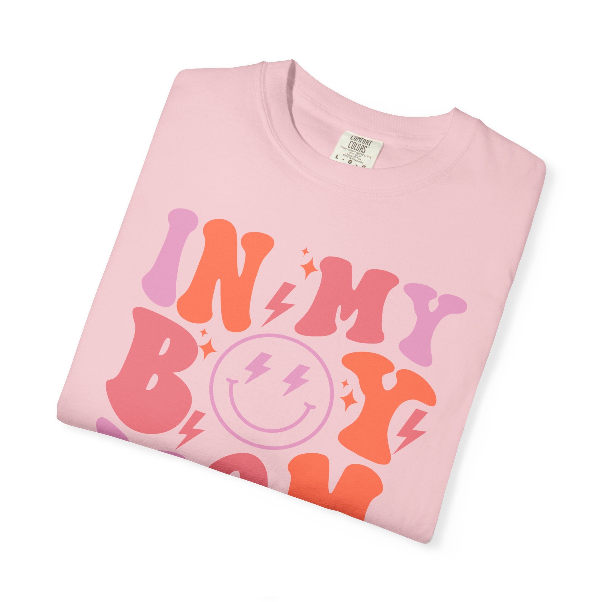 Mom Era Retro Graphic T-Shirt — "In My Boy Mom Era" Smiley Tee