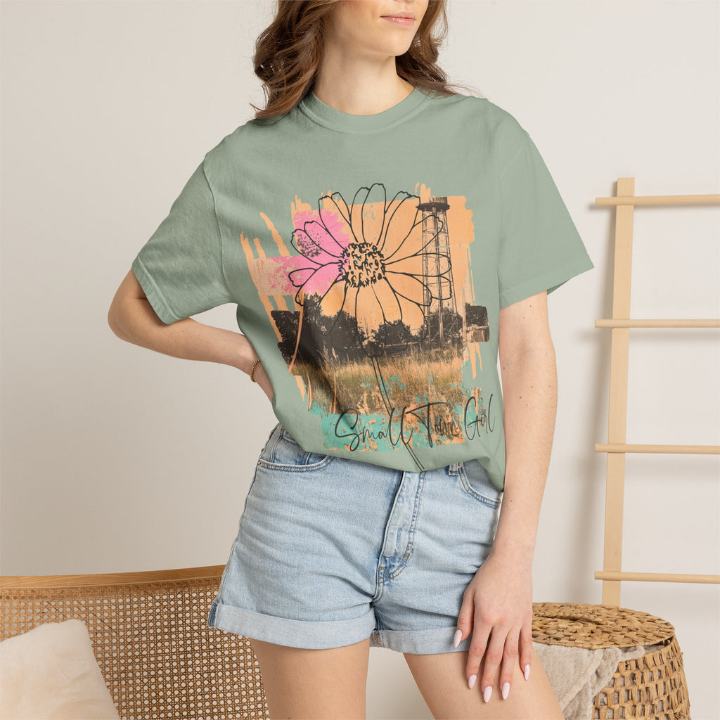 Daisy Field Graphic T-Shirt — 'Sprinkled With Calm' Floral Sunset Tee