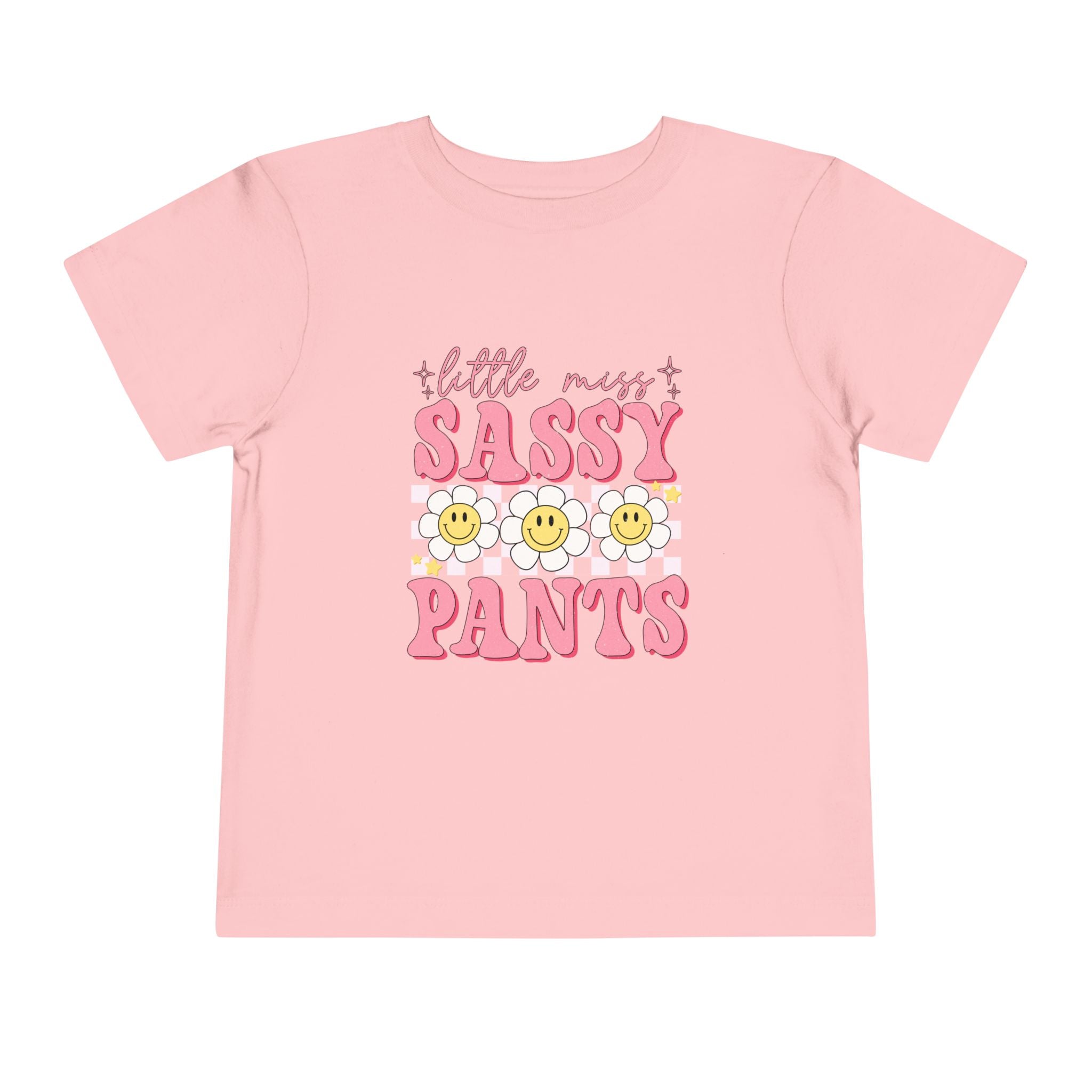 Toddler Tee — "Little Miss Sassy Pants" Pink Daisy Graphic