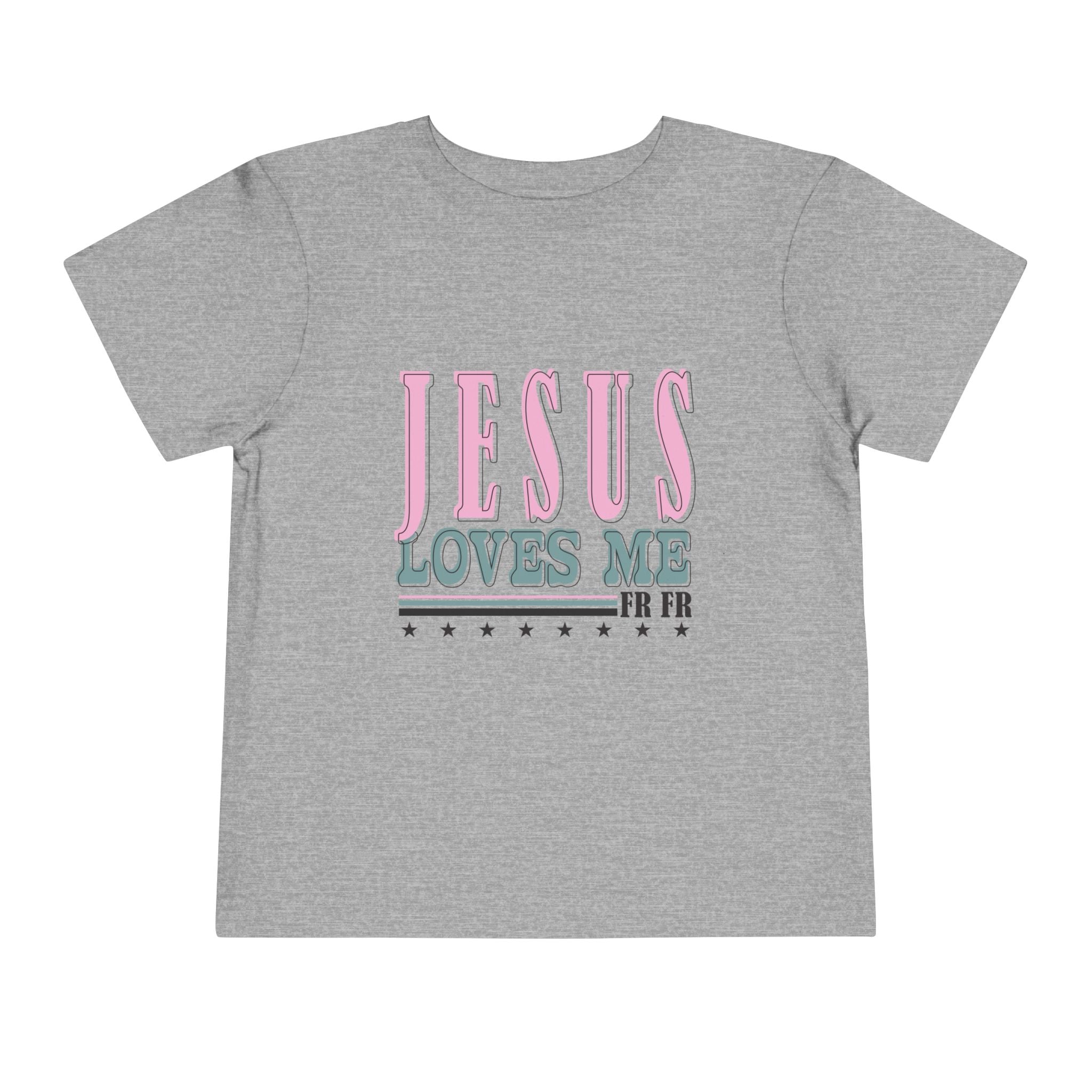 Toddler Tee — "Jesus Loves Me" Pastel Faith Graphic