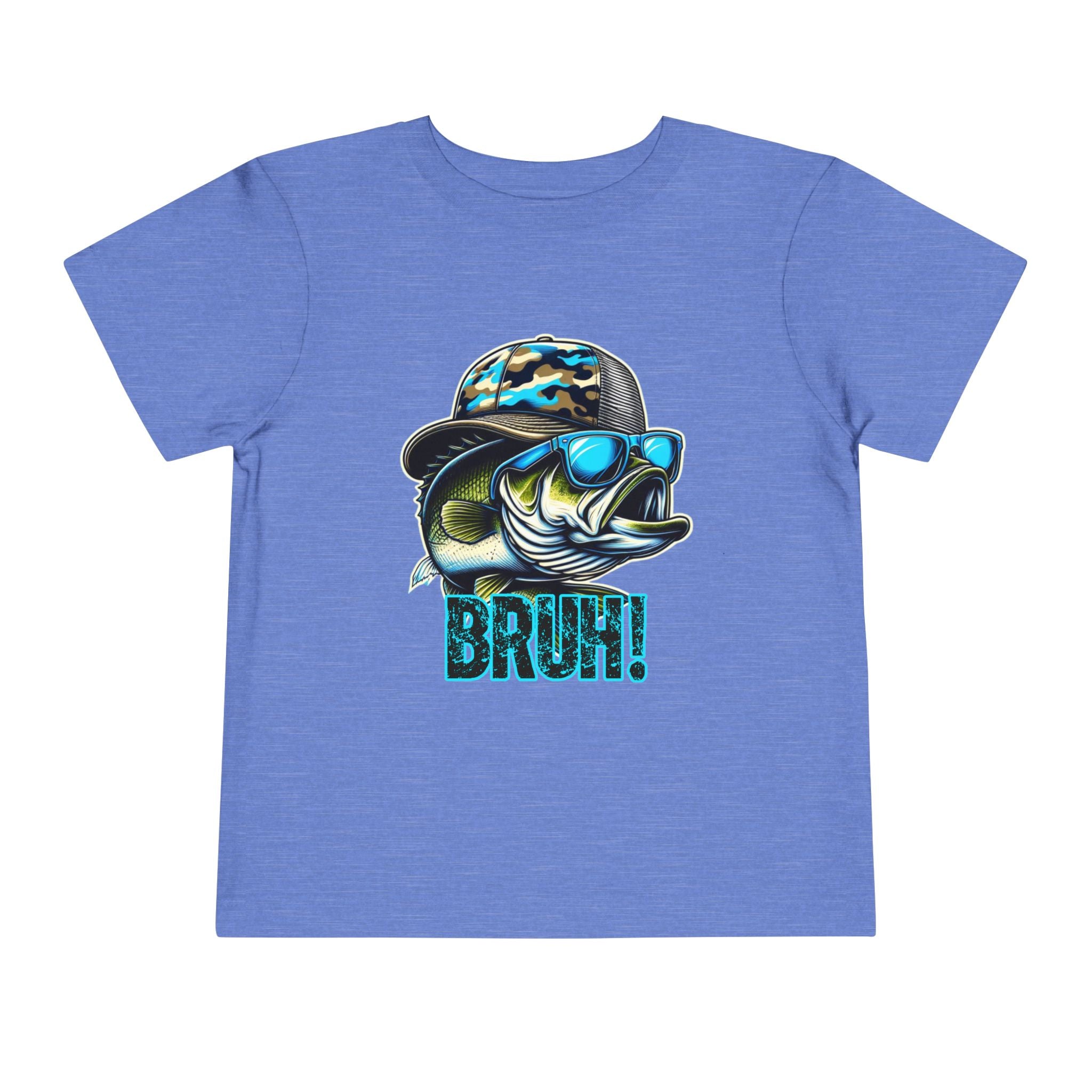 Toddler Tee — Cool Fishing Bass 'BRUH!' Graphic Tee for Kids