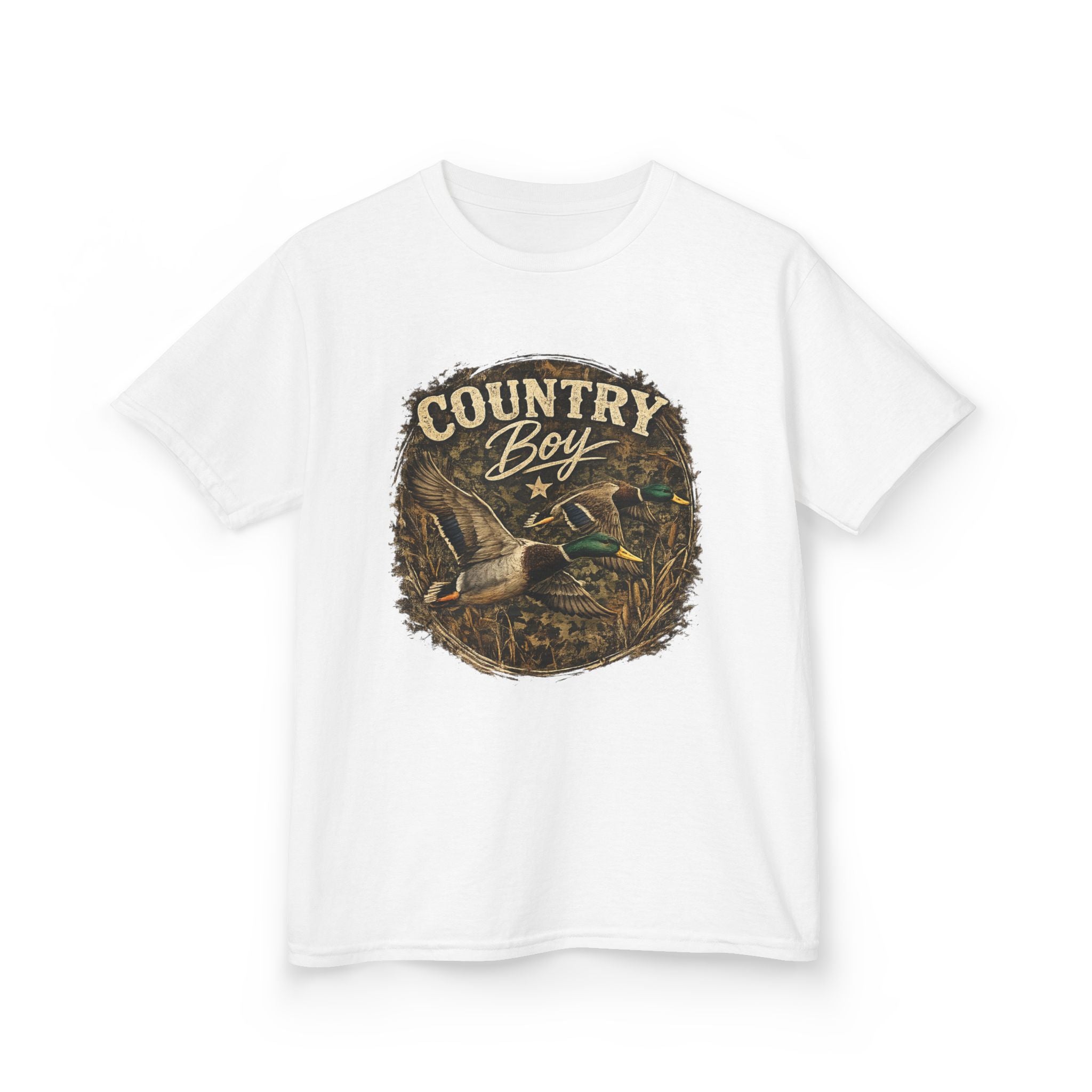 Kids Tee — "Country Boy" Duck Hunting Graphic