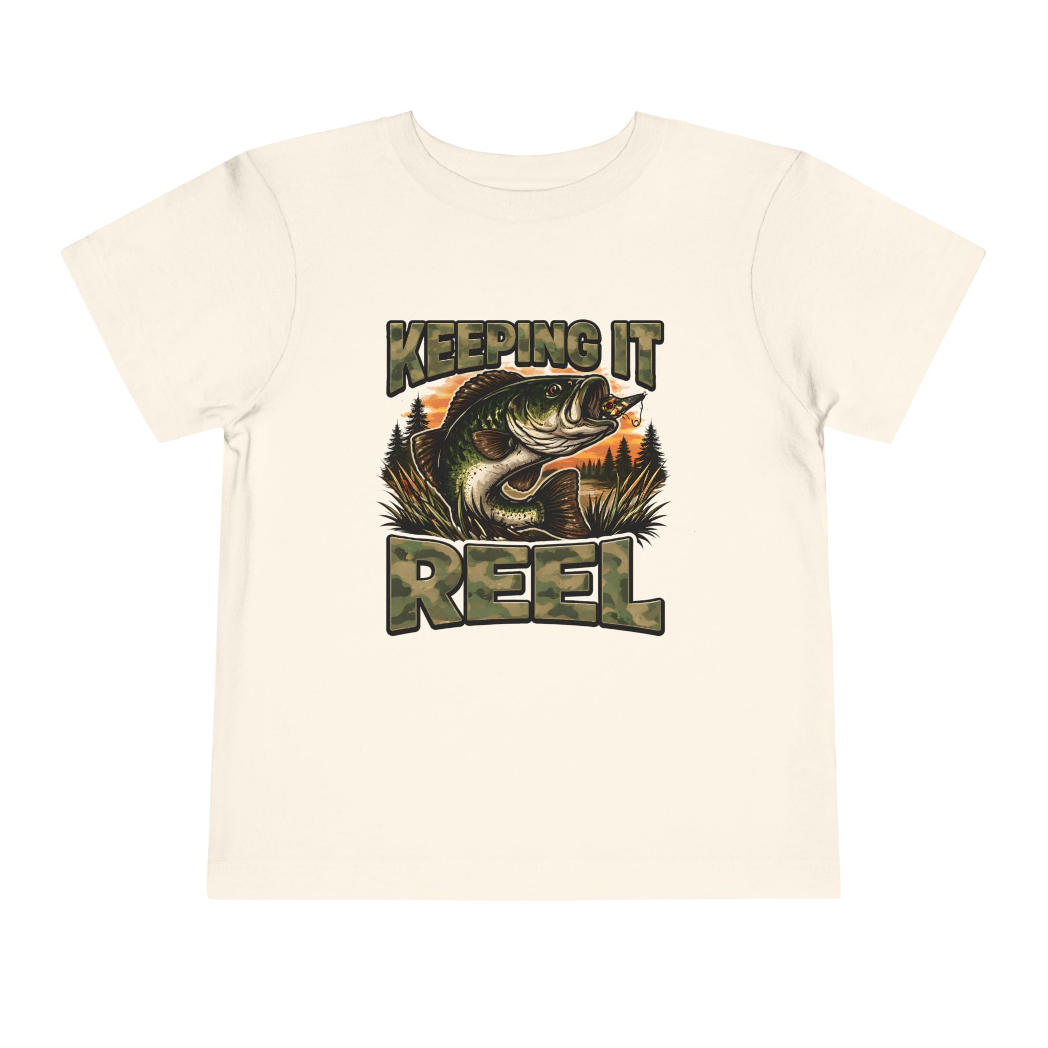Toddler Fishing Tee - "Keeping It Reel" Bass Graphic Shirt