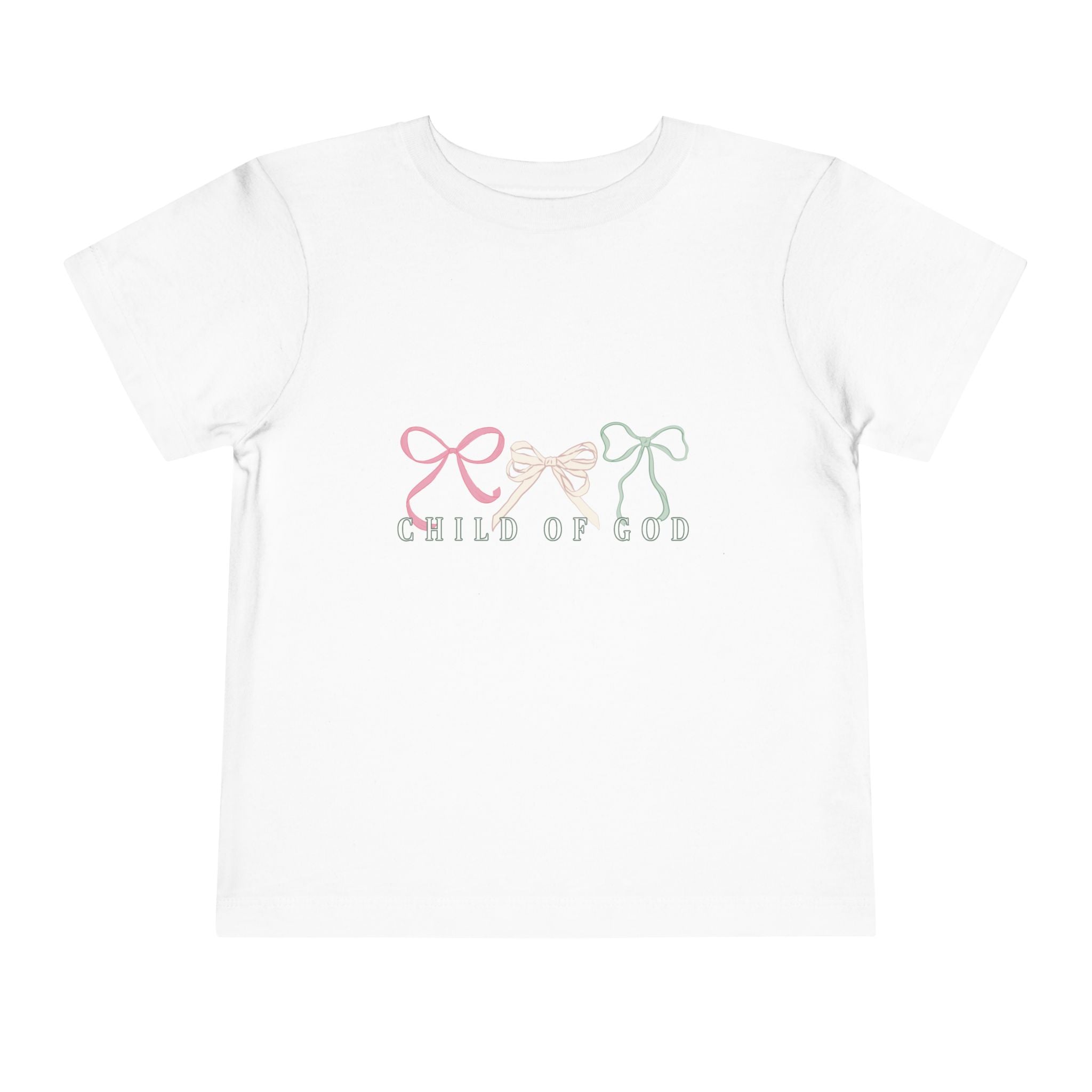 Toddler Tee — "Child of God" Pastel Bows