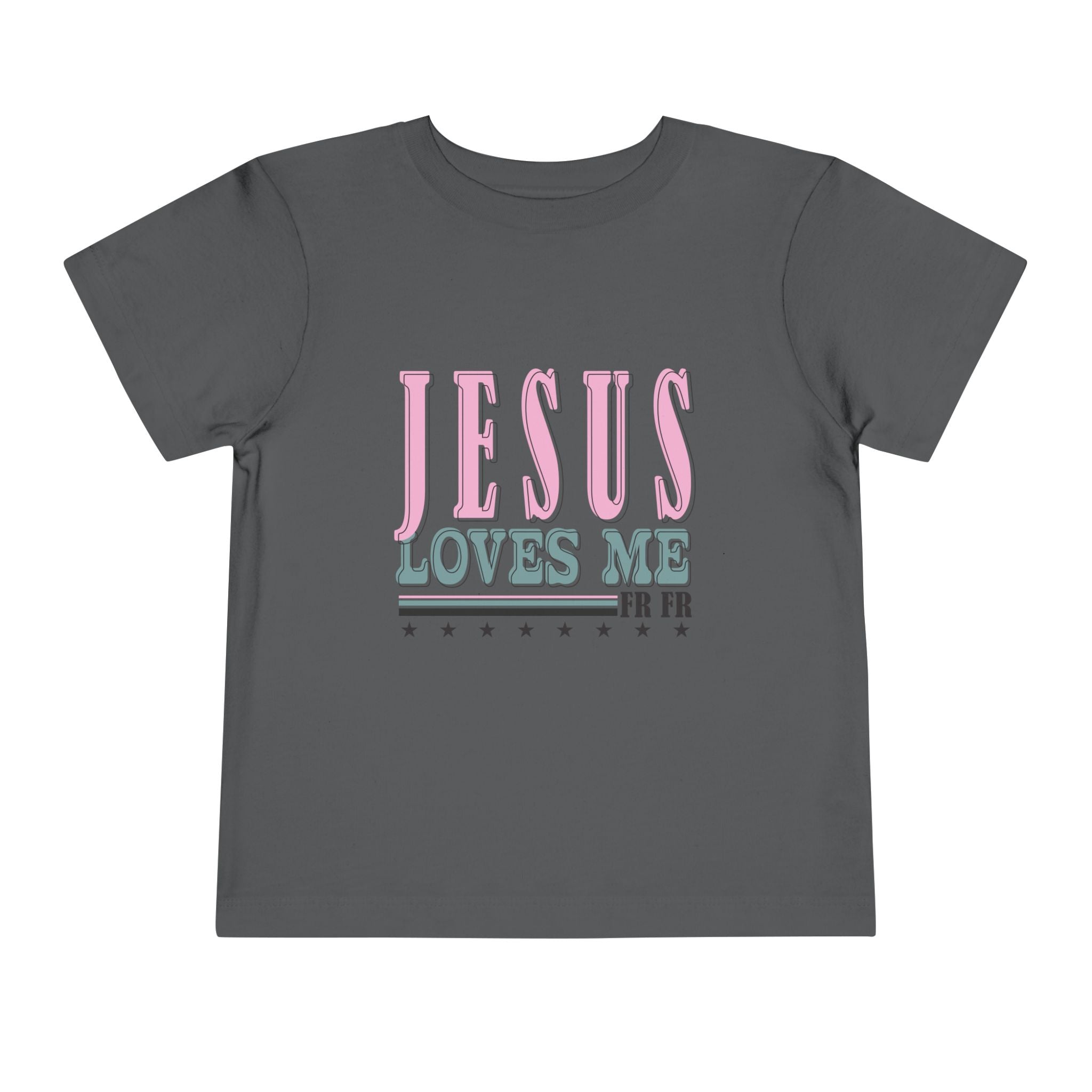 Toddler Tee — "Jesus Loves Me" Pastel Faith Graphic