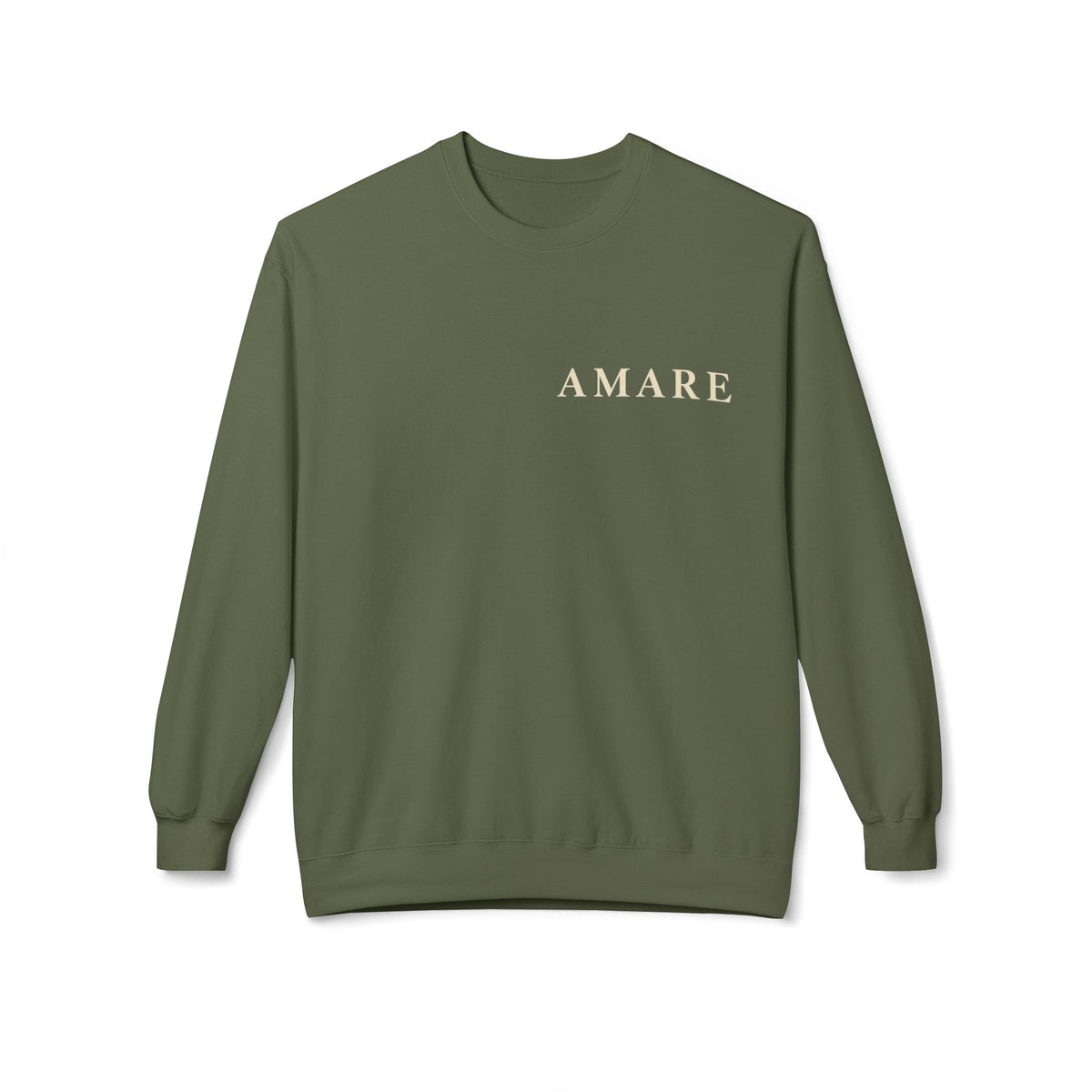 Amare 'Love Serve Grow' Crewneck Sweatshirt — Cozy Brown Inspirational Pullover