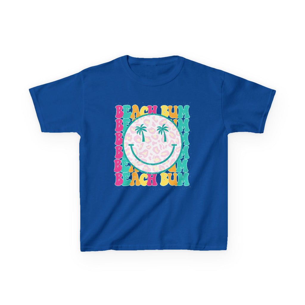 Kids Tee - "Beach Bum" Smiley Palm Graphic Tropical Summer Shirt