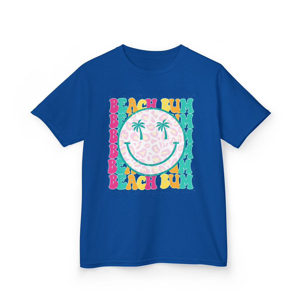Kids Tee - "Beach Bum" Smiley Palm Graphic Tropical Summer Shirt