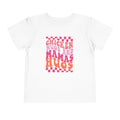 Toddler Tee — "Chicken Hugs and Mama's Hugs" Retro Pink Checkerboard