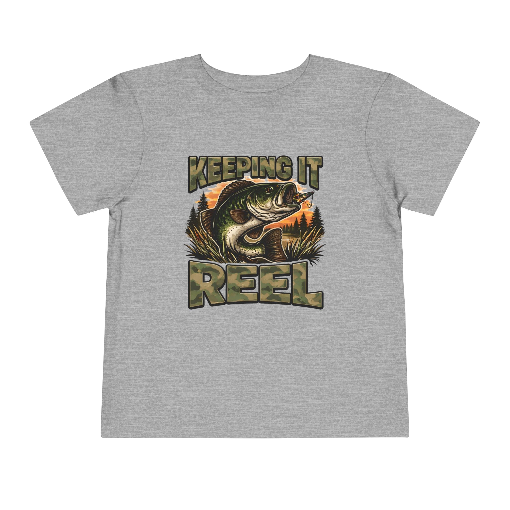 Toddler Fishing Tee - "Keeping It Reel" Bass Graphic Shirt