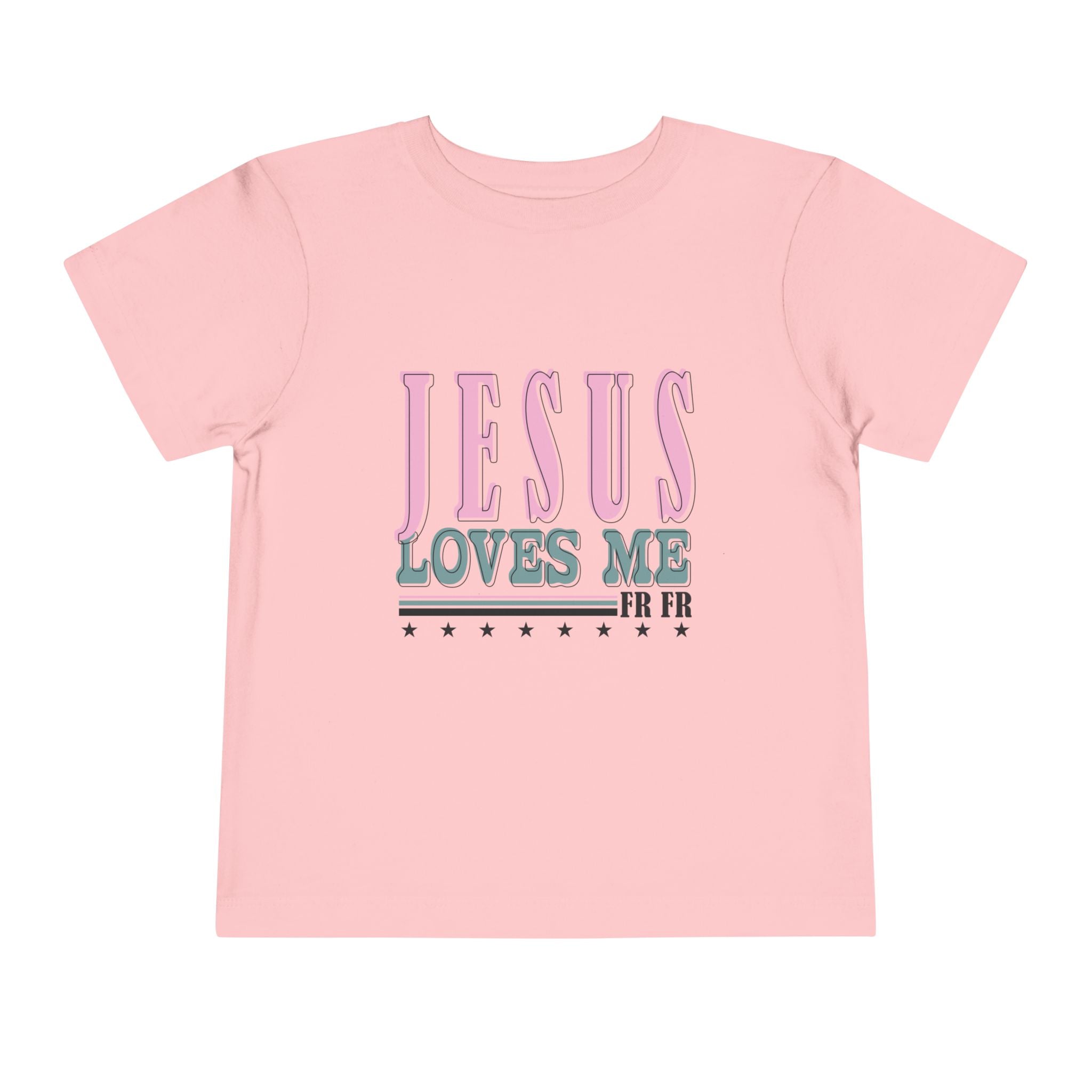 Toddler Tee — "Jesus Loves Me" Pastel Faith Graphic