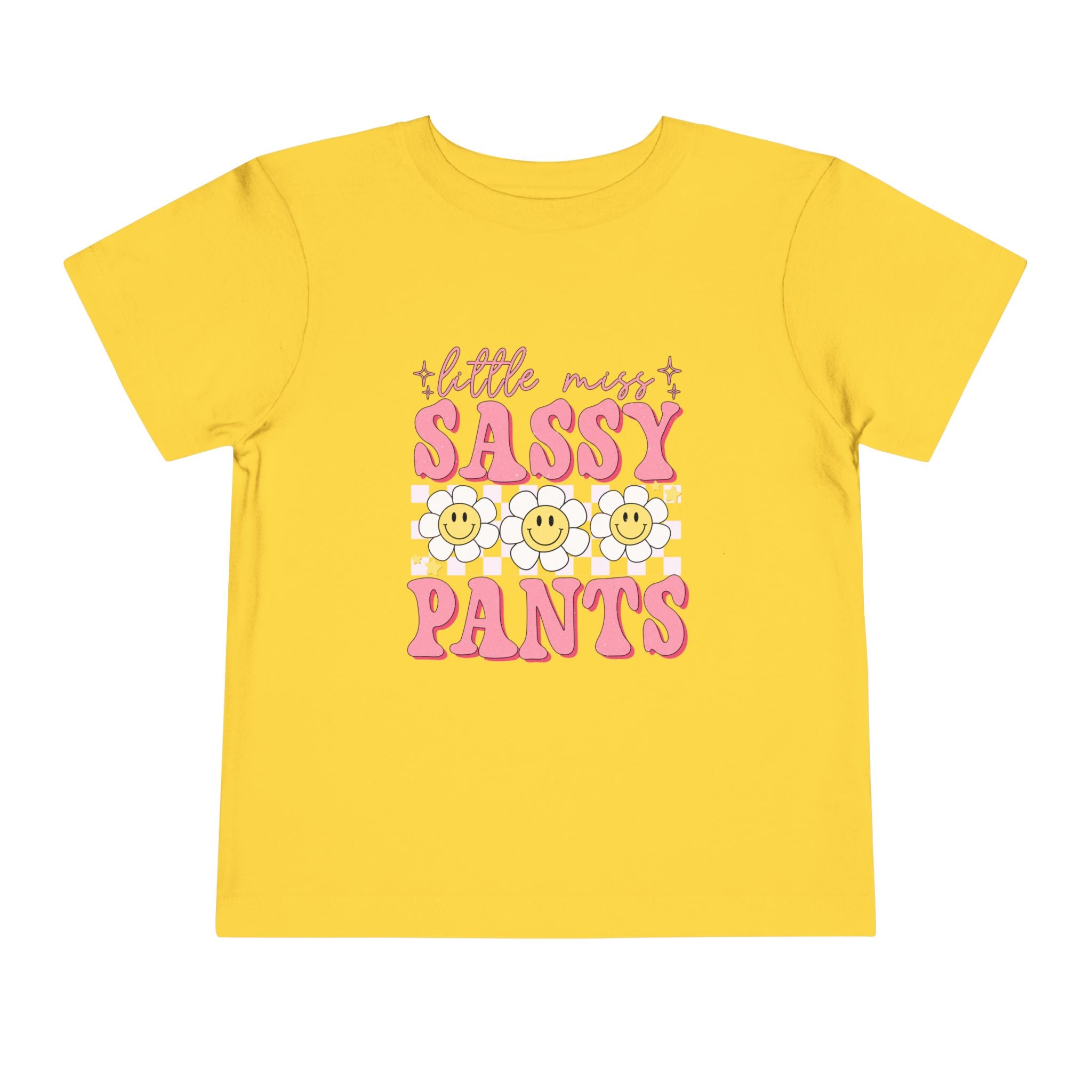 Toddler Tee — "Little Miss Sassy Pants" Pink Daisy Graphic