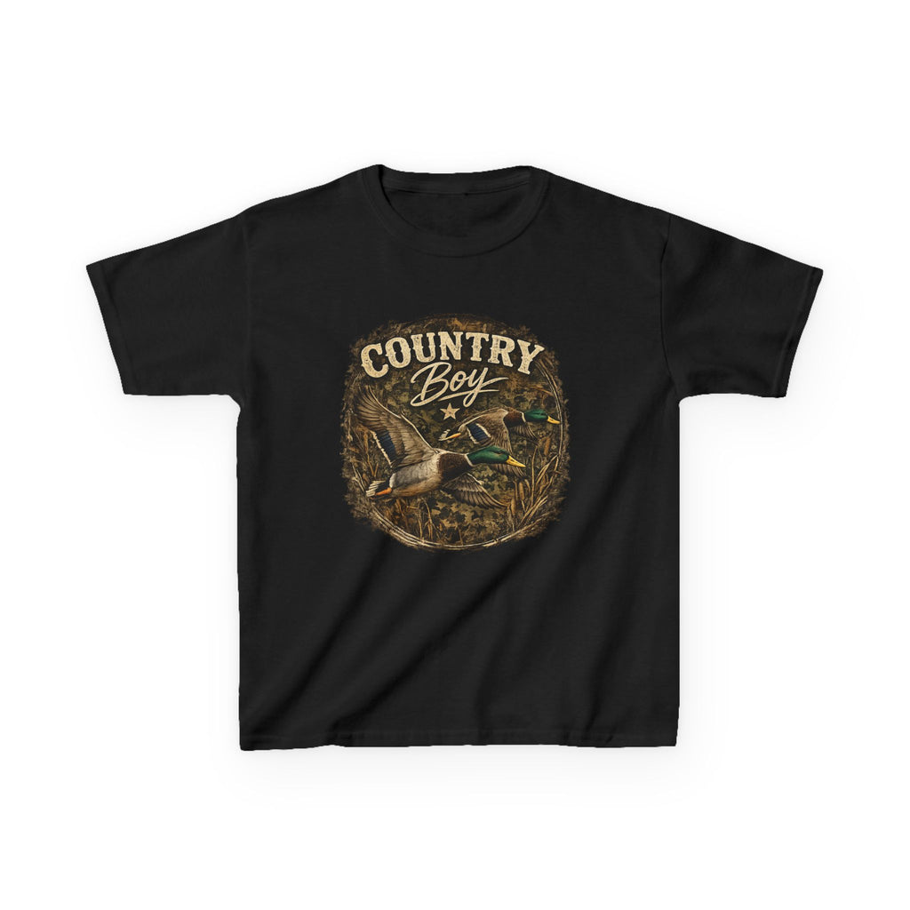 Kids Tee — "Country Boy" Duck Hunting Graphic
