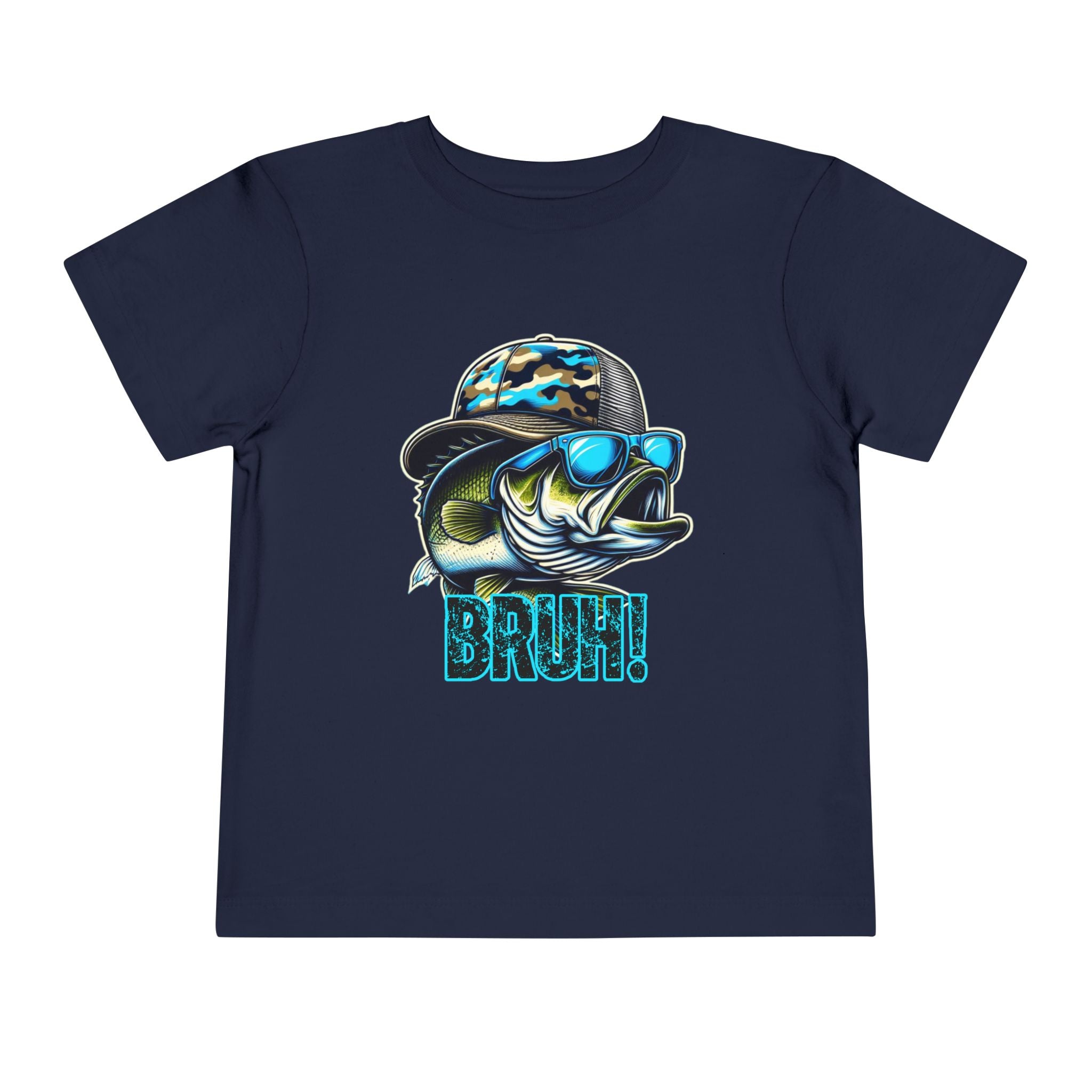 Toddler Tee — Cool Fishing Bass 'BRUH!' Graphic Tee for Kids