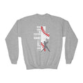 Youth Baseball Crewneck Sweatshirt - Batter & Red Stitch Design