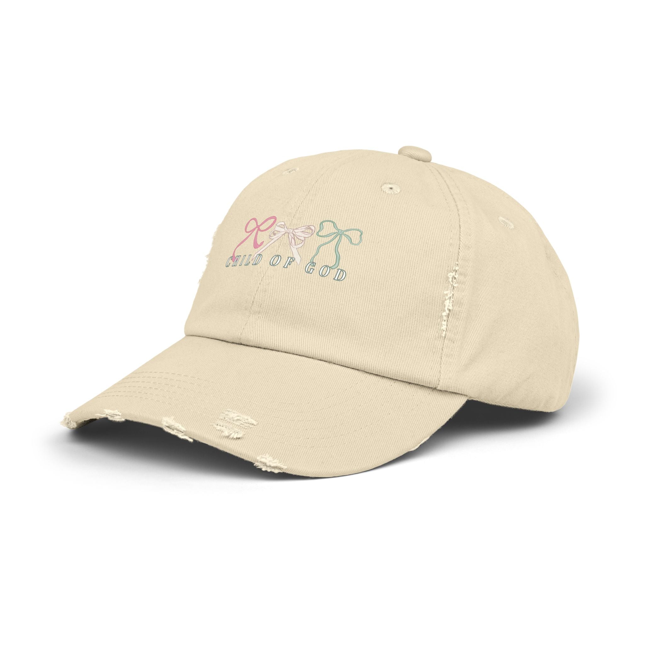 Distressed Cap — Child of God Bows Embroidered Hat