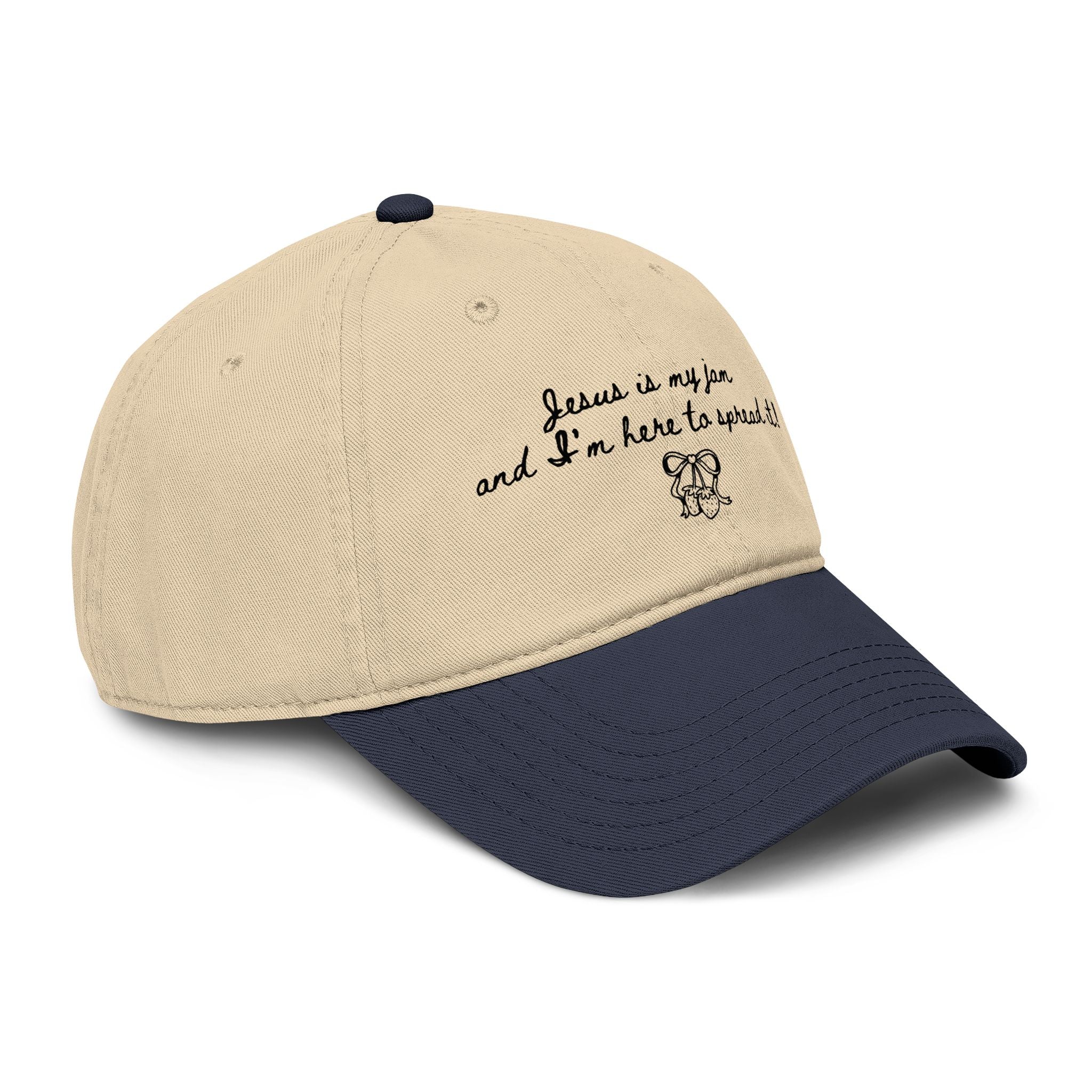 Embroidered 'Jesus is my Jam' Washed Baseball Cap