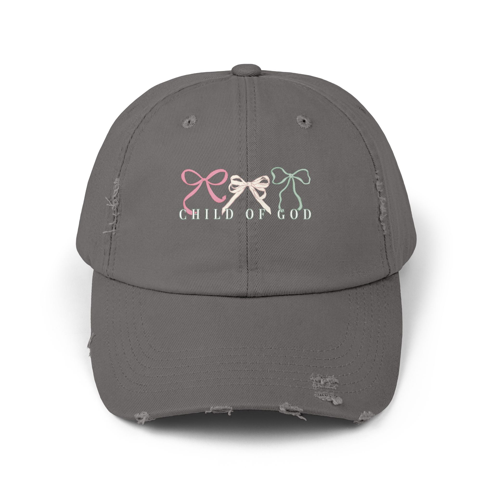Distressed Cap — Child of God Bows Embroidered Hat
